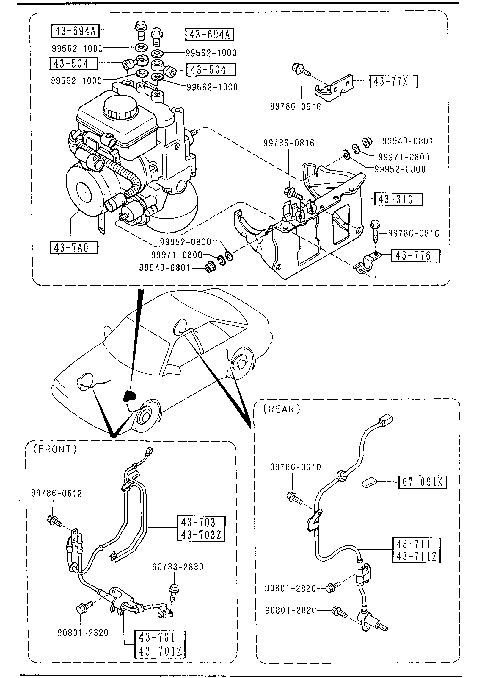 Diagram ANTILOCK BRAKE SYSTEM (TURBO) for your Mazda