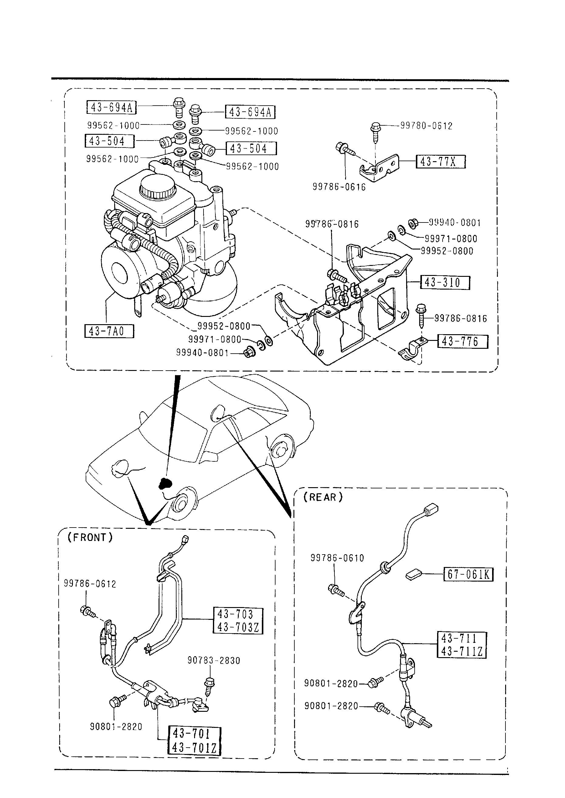 Diagram ANTILOCK BRAKE SYSTEM (TURBO) for your Mazda