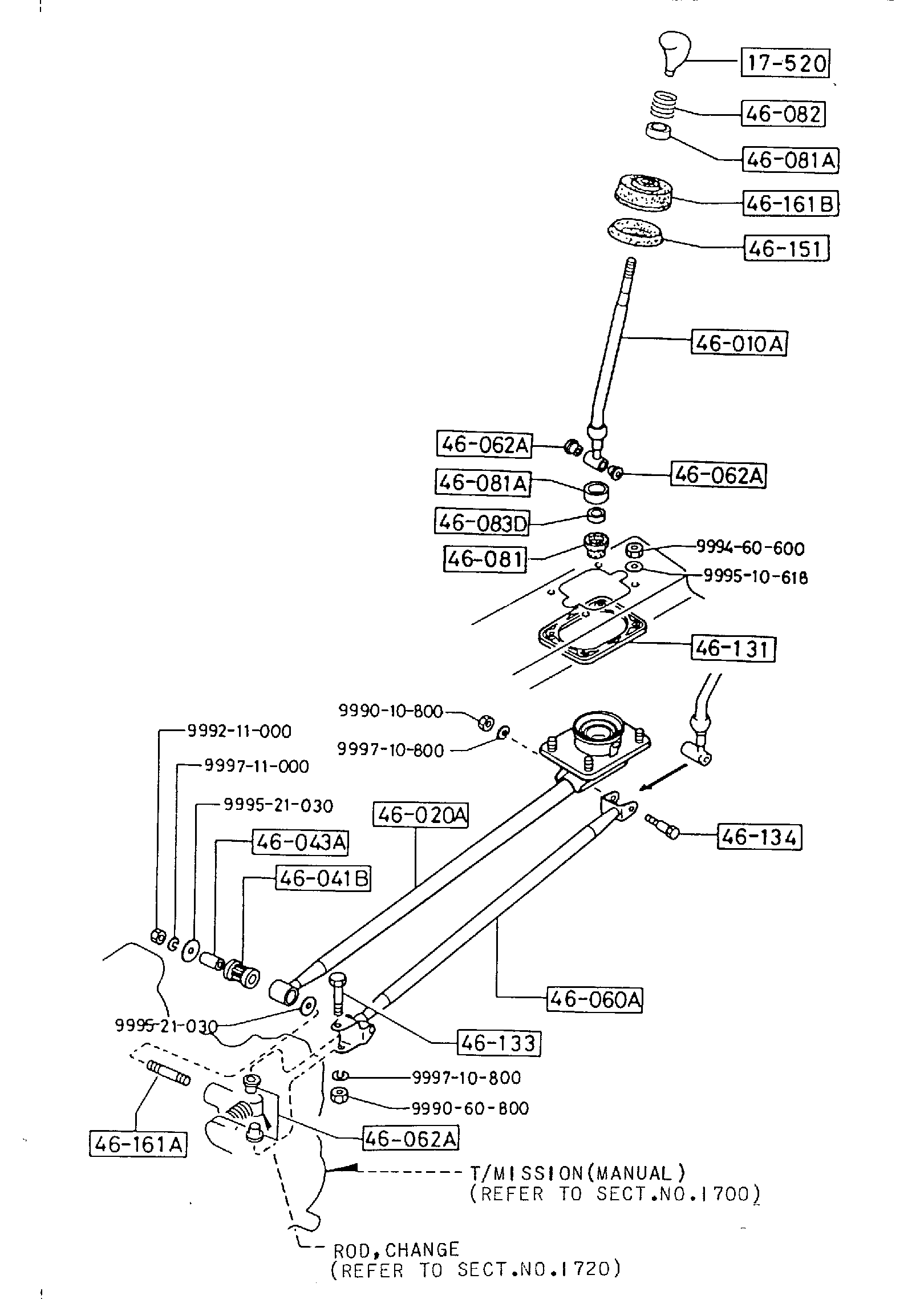Diagram CHANGE CONTROL SYSTEM (MANUAL T/MISSION) for your Mazda