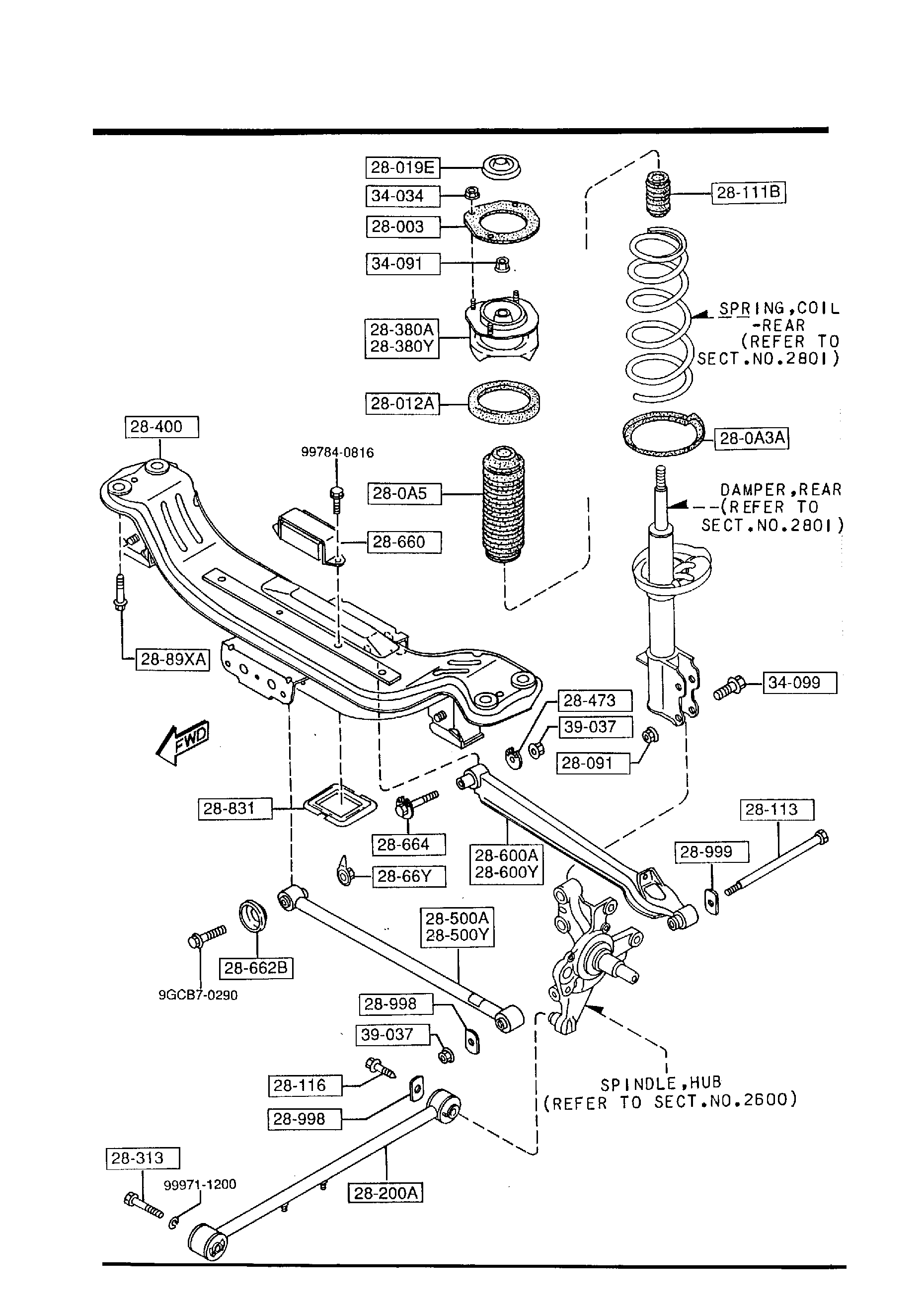 Diagram REAR SUSPENSION MECHANISMS for your 2012 Mazda Mazda5 2.5L MT 2WD SPORT WAGON 