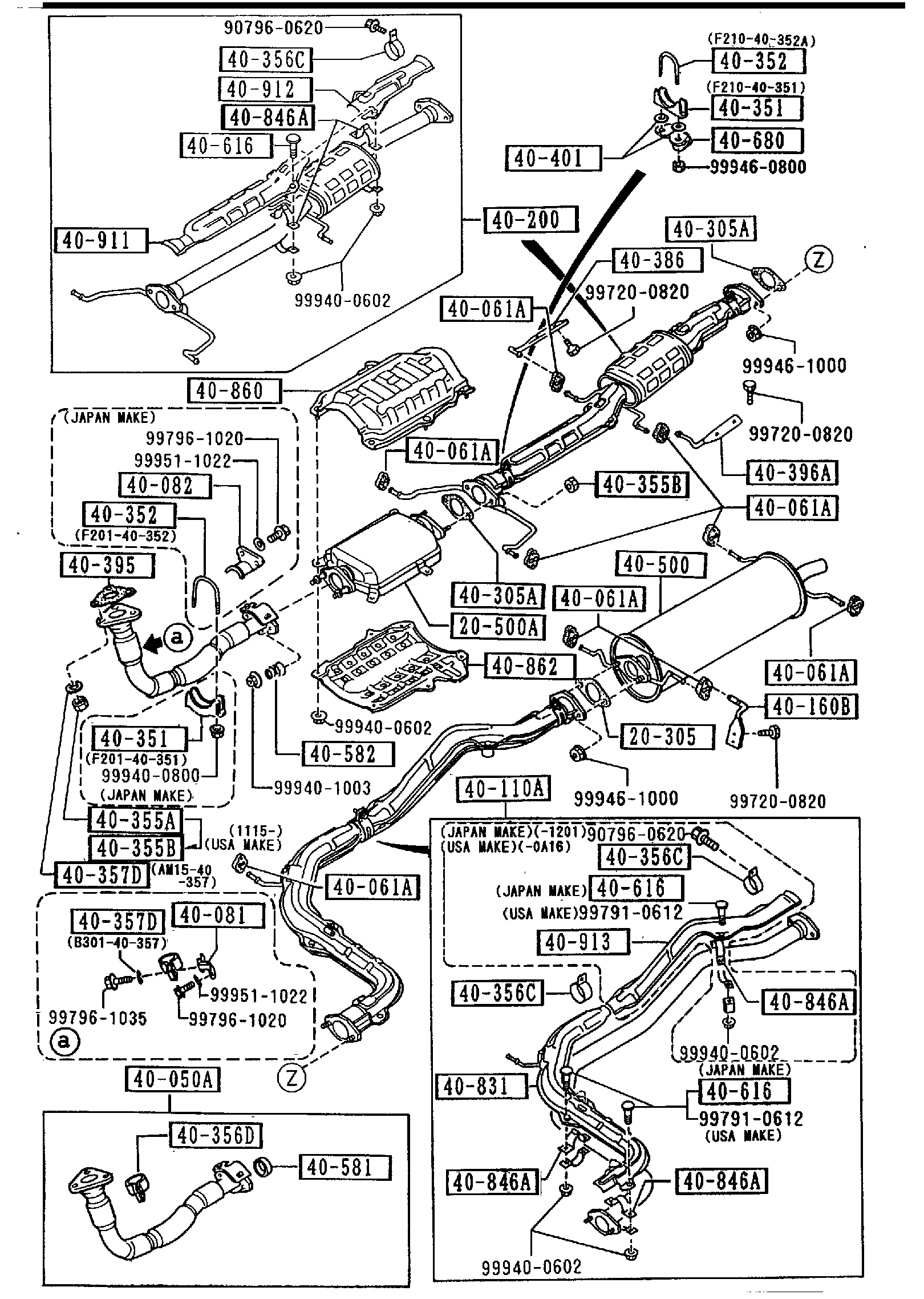 Full size assembly image of EXHAUST SYSTEM (TURBO)(MT)(2WS) (1/1)