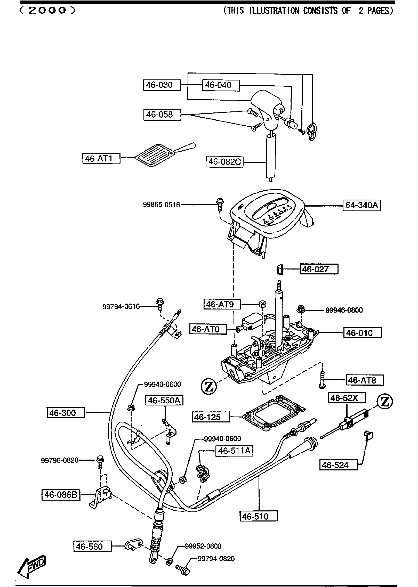 Diagram CHANGE CONTROL SYSTEM (AUTOMATIC TRANSMISSION) for your 2009 Mazda Mazda3   