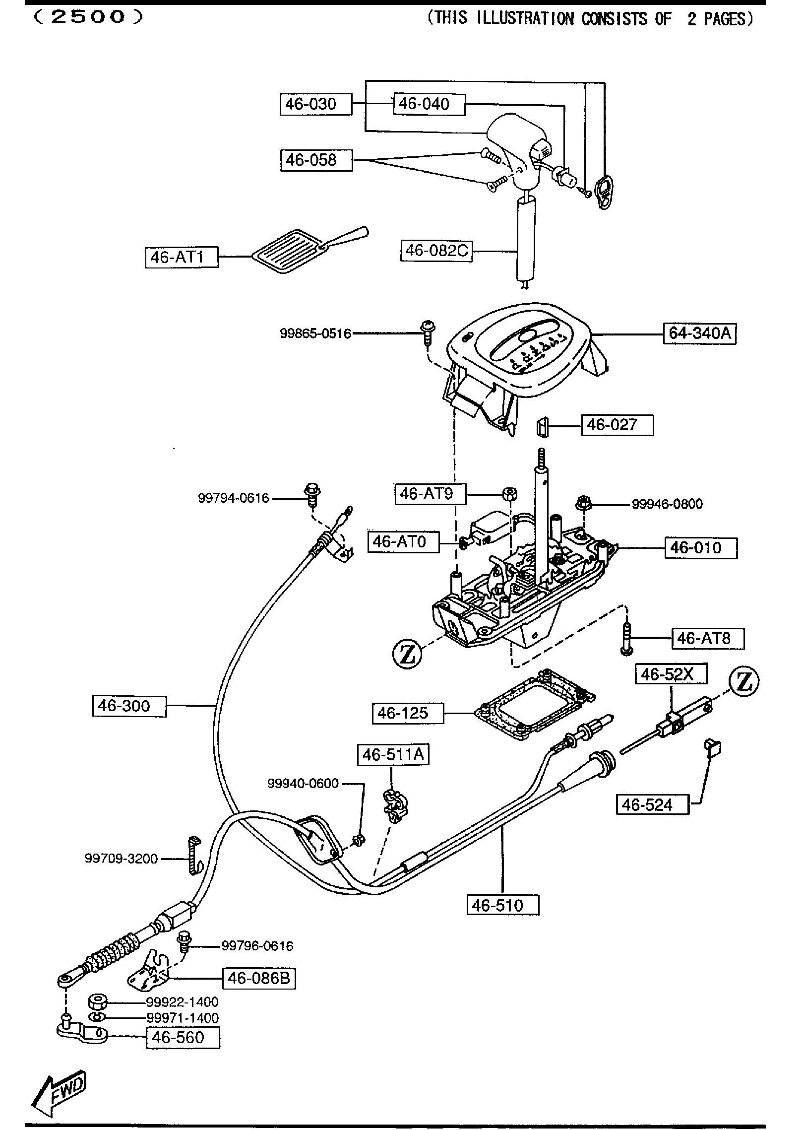 Diagram CHANGE CONTROL SYSTEM (AUTOMATIC TRANSMISSION) for your 2009 Mazda Mazda3   