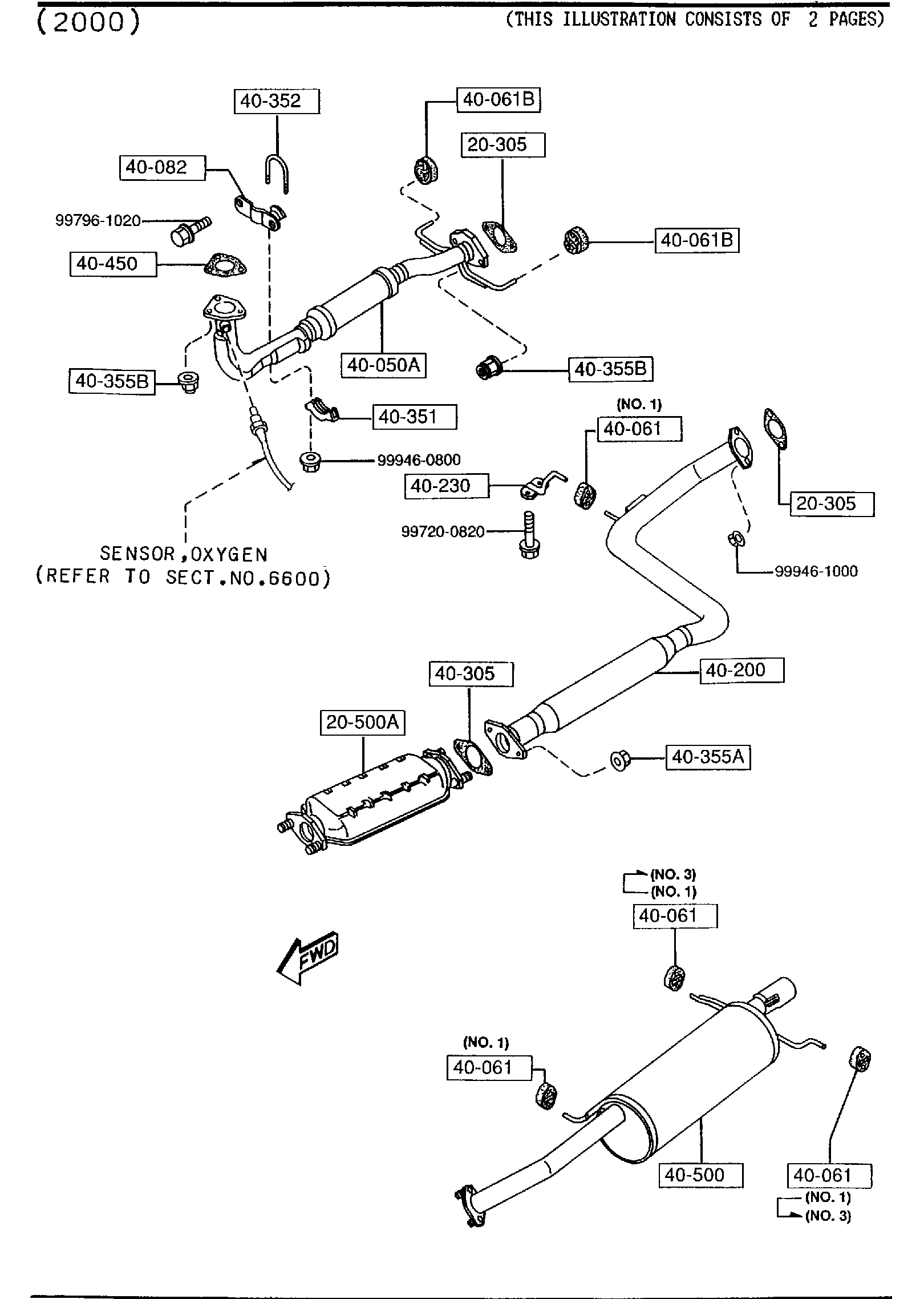 Diagram EXHAUST SYSTEM for your 2023 Mazda CX-5   