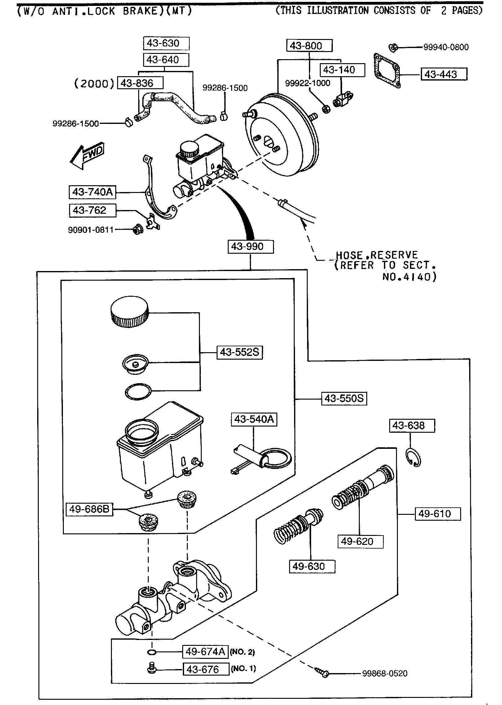 Diagram BRAKE MASTER CYLINDER & POWER BRAKE for your 2016 Mazda MX-5 Miata   