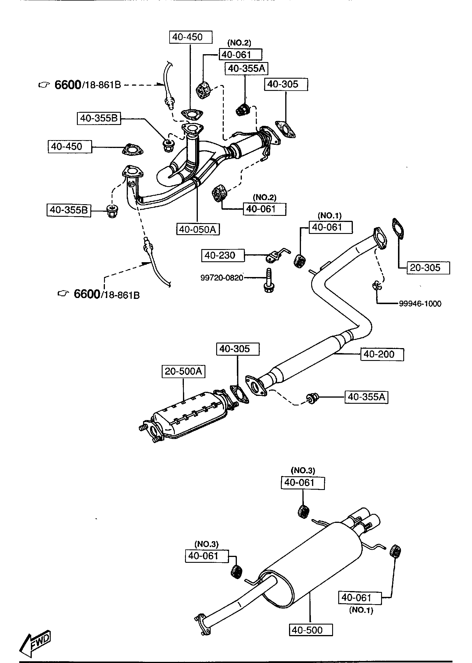 Diagram EXHAUST SYSTEM (2500CC) for your 2023 Mazda CX-5   