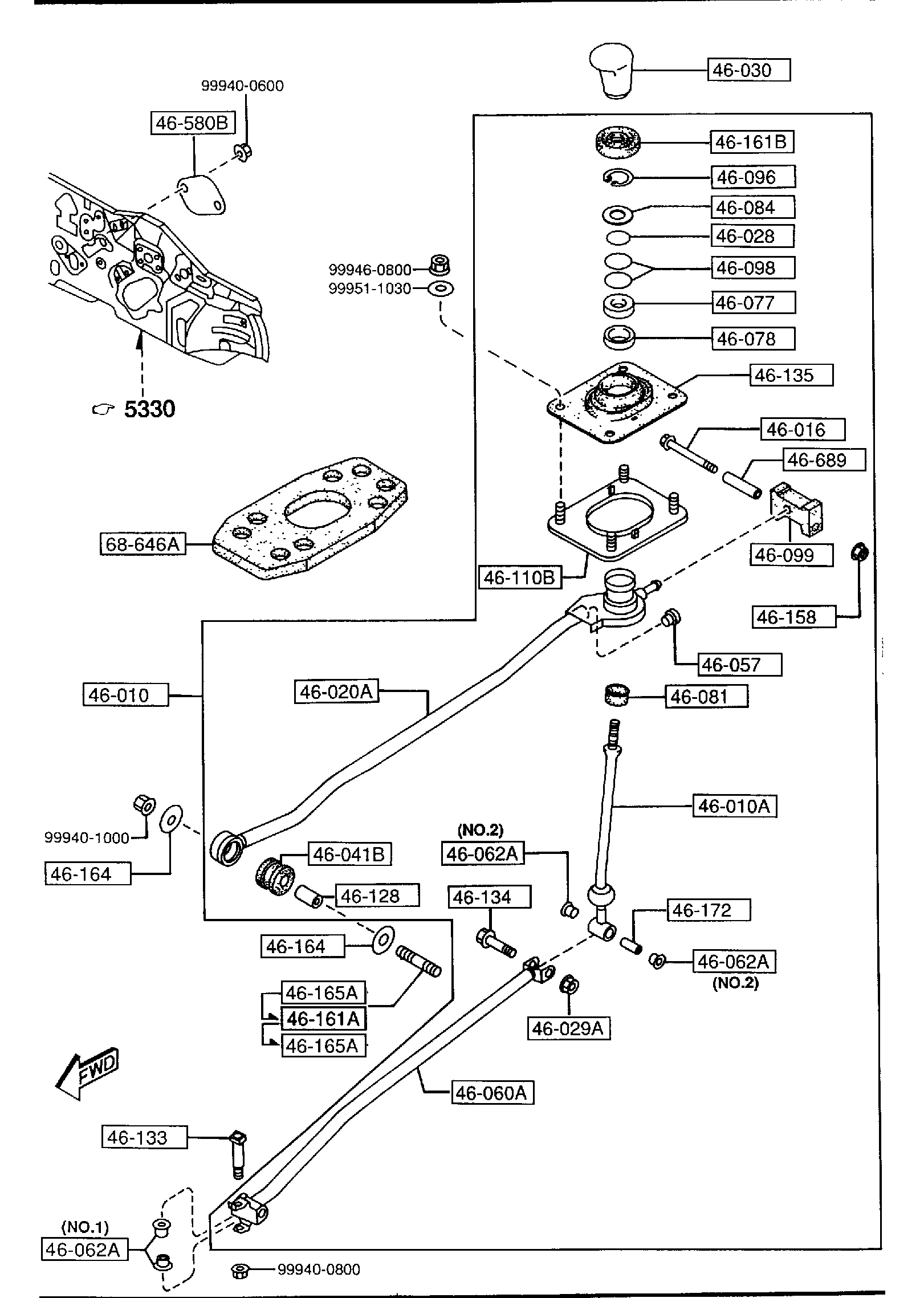 Diagram CHANGE CONTROL SYSTEM (MANUAL TRANSMISSION) for your Mazda