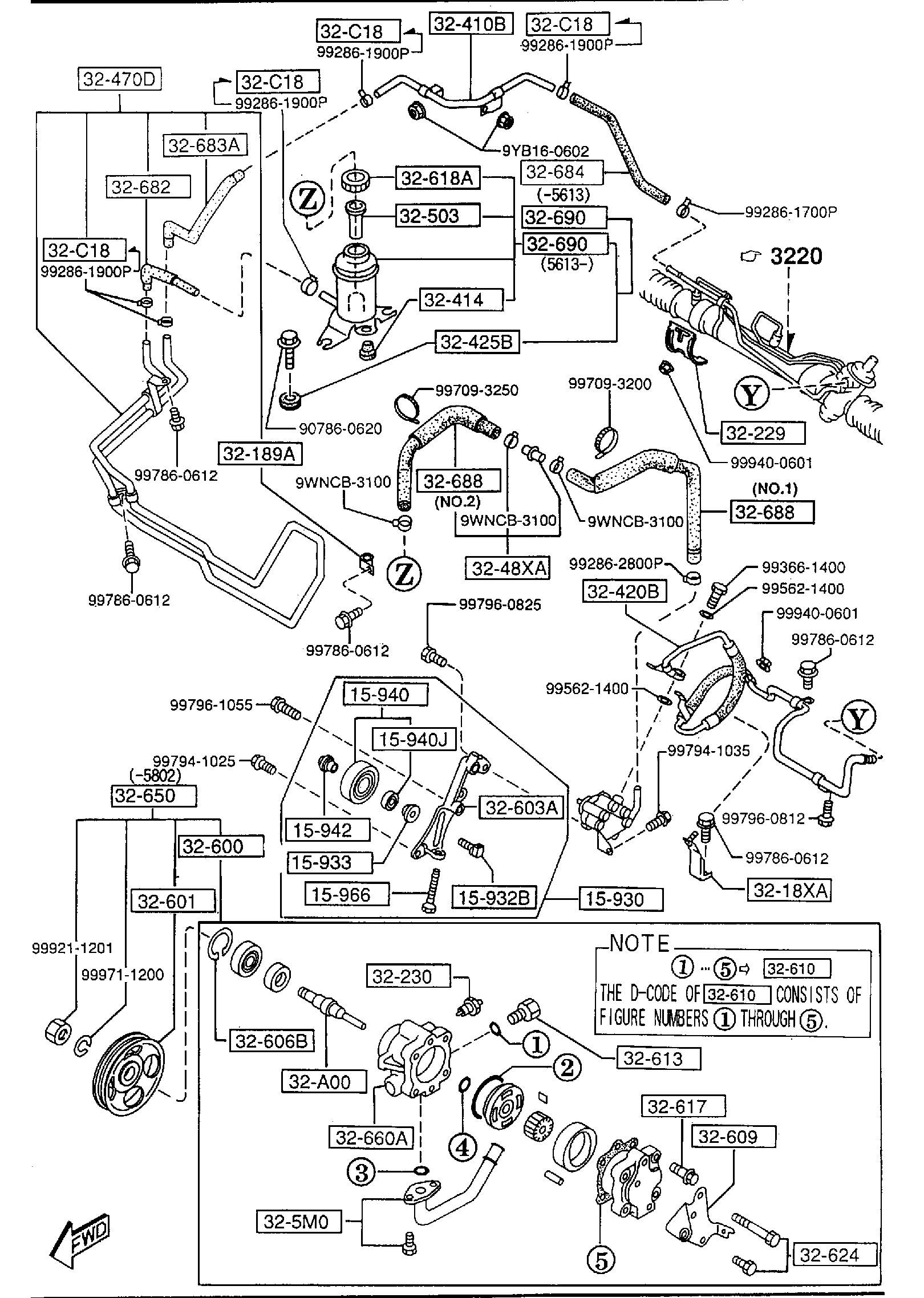 Diagram POWER STEERING SYSTEM (2500CC) for your 2001 Mazda MPV   