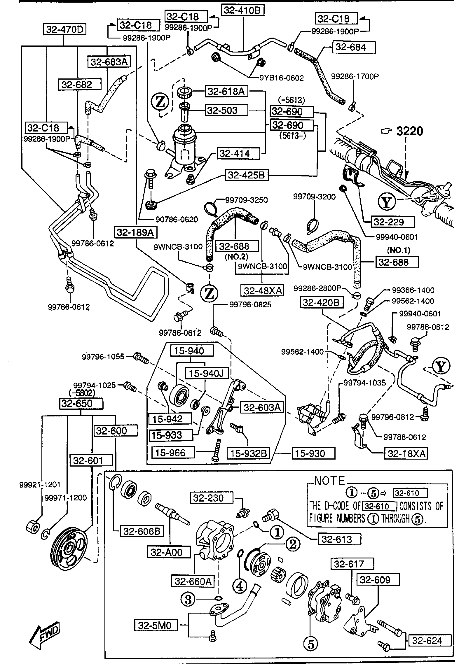 Diagram POWER STEERING SYSTEM (2500CC) for your 2001 Mazda MPV   
