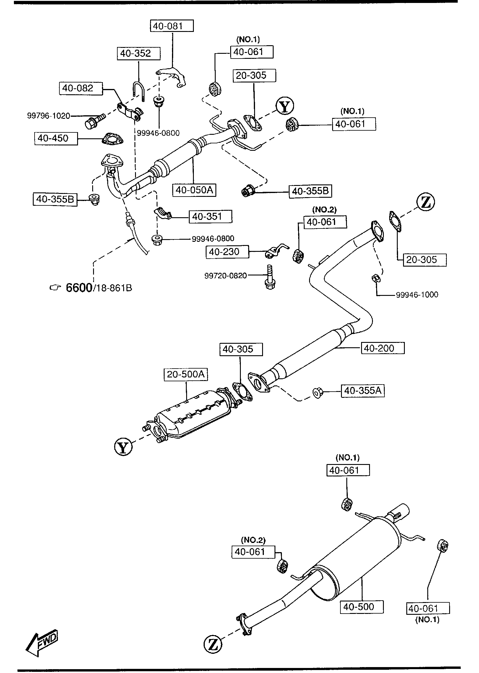 Diagram EXHAUST SYSTEM (2000CC) for your 2023 Mazda CX-5   