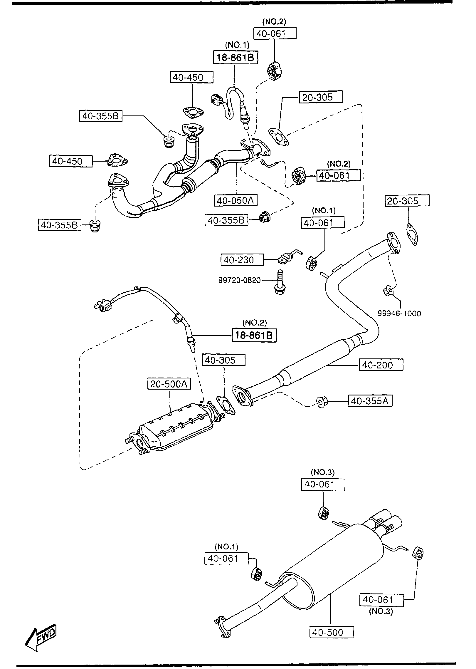 Diagram EXHAUST SYSTEM (2500CC) for your 2023 Mazda CX-5   