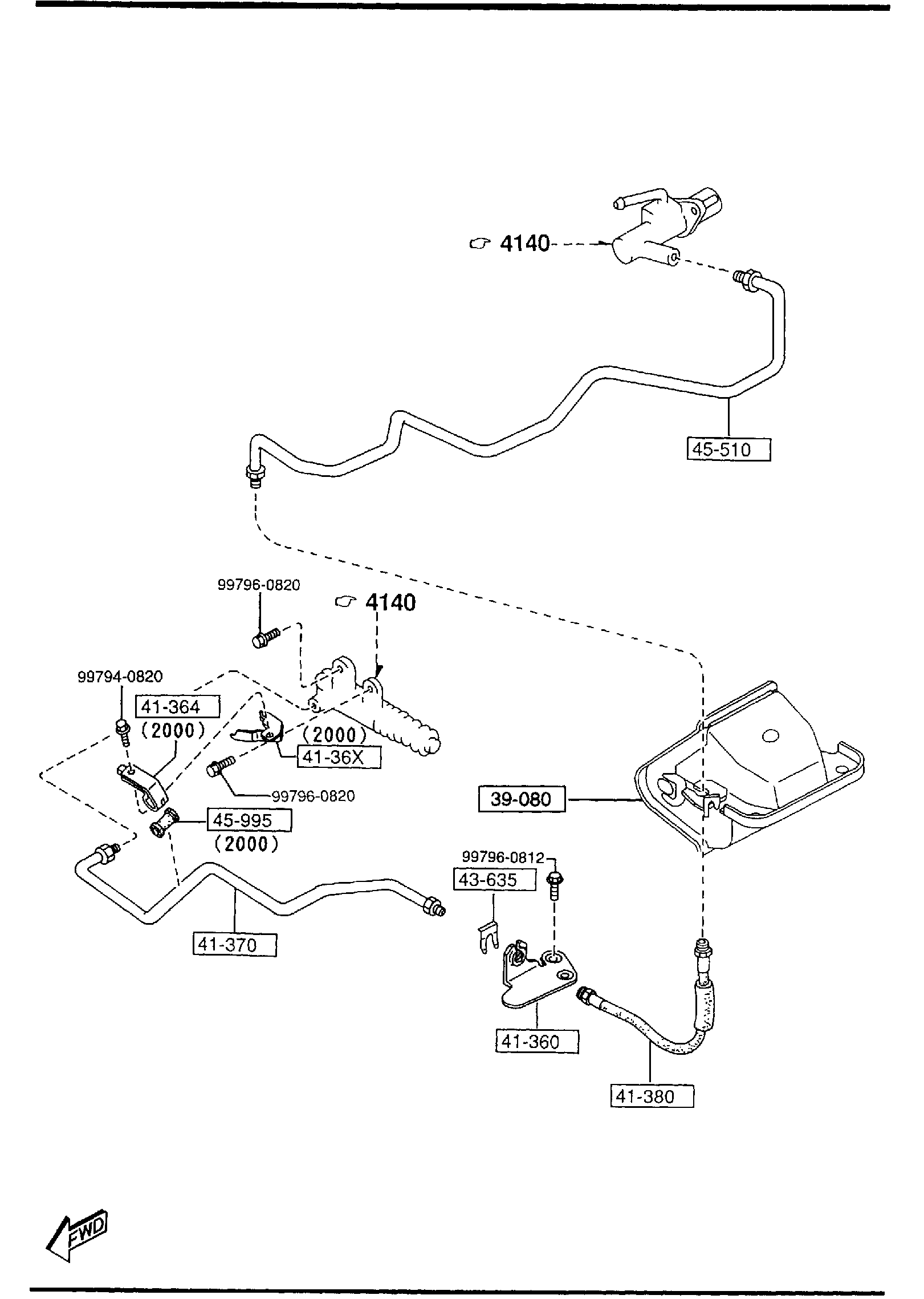 Diagram CLUTCH PIPINGS (MANUAL TRANSMISSION) for your 2014 Mazda Mazda3  SEDAN ITR (VIN Begins: JM1) 