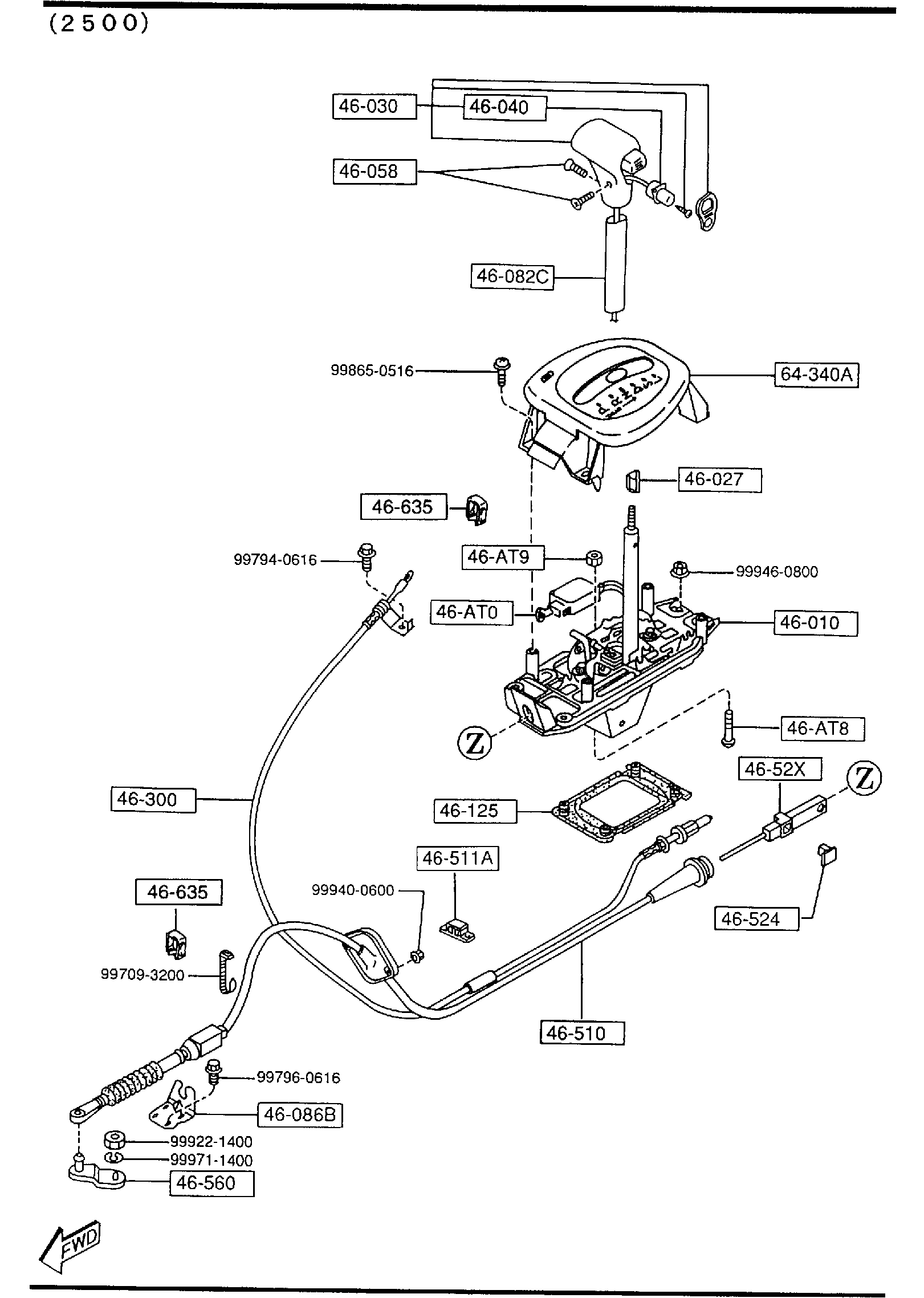 Diagram CHANGE CONTROL SYSTEM (AUTOMATIC TRANSMISSION) for your 2009 Mazda Mazda3   