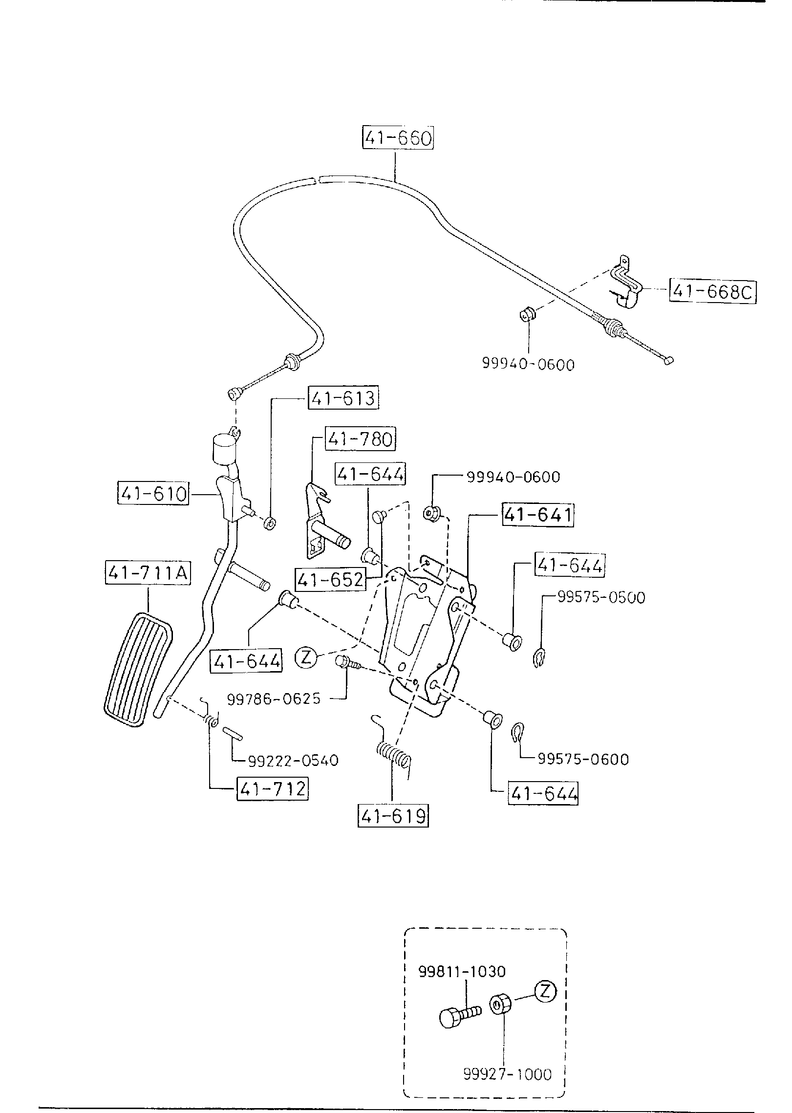 Diagram ACCELERATOR CONTROL SYSTEM for your 1992 Mazda Protege  HATCHBACK BASE 