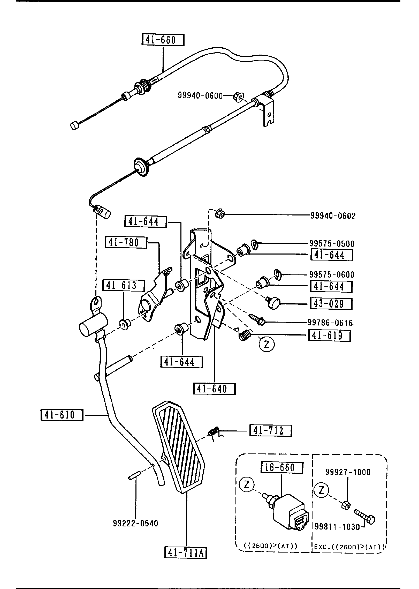 Diagram ACCELERATOR CONTROL SYSTEM for your 1992 Mazda Protege  HATCHBACK BASE 