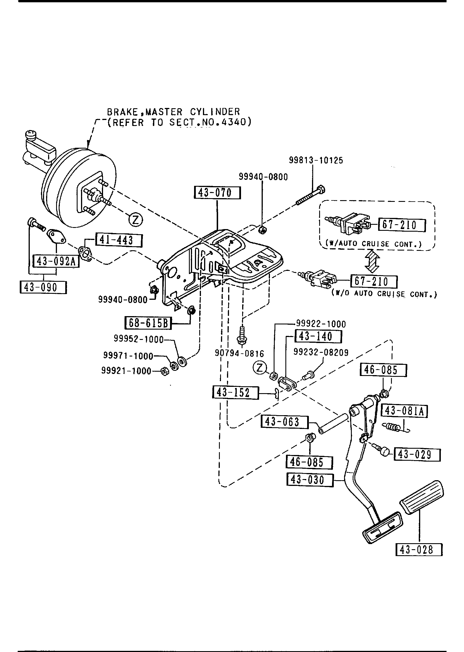 Diagram BRAKE PEDALS (AUTOMATIC TRANSMISSION) for your 2015 Mazda Mazda3   