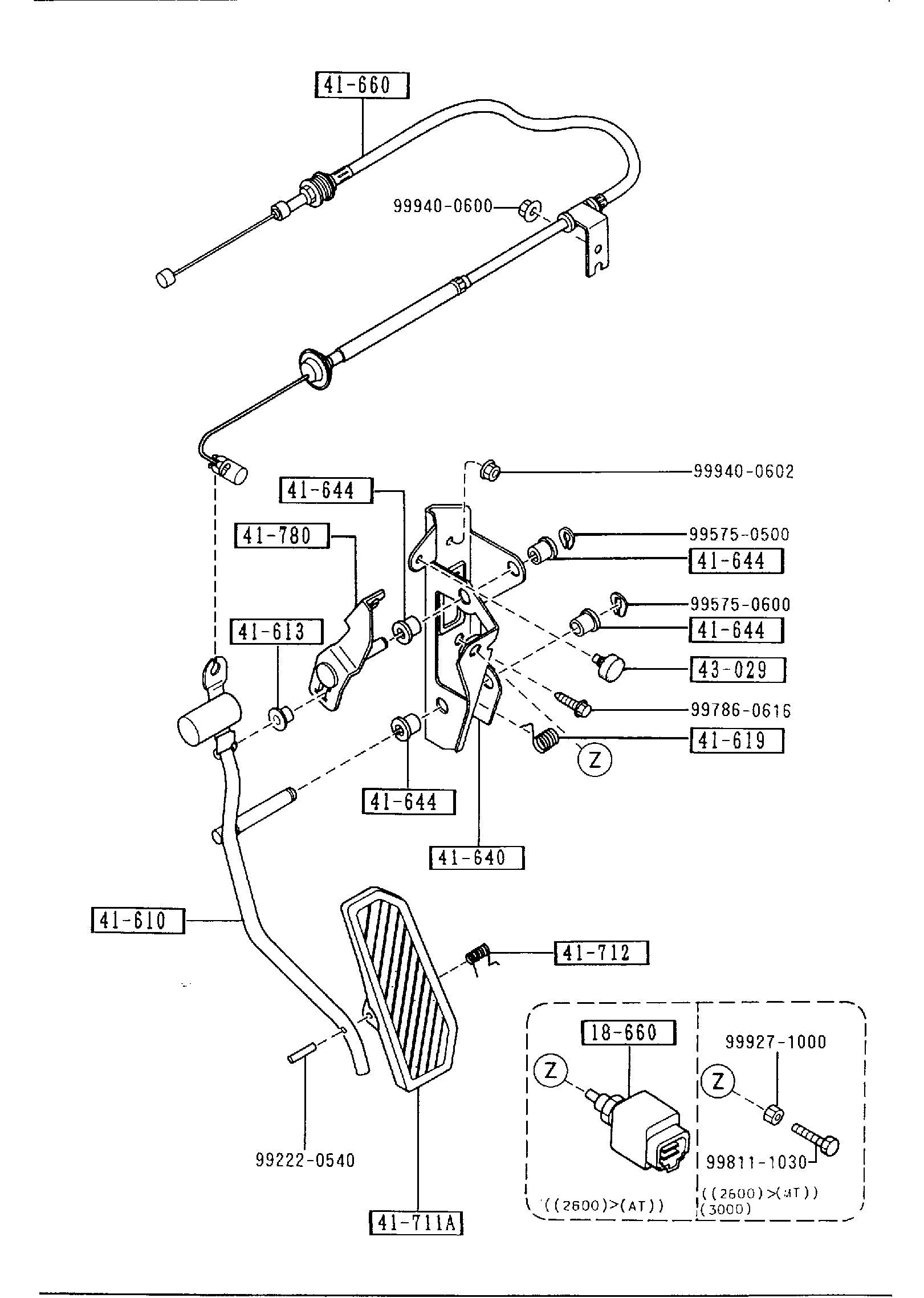 Diagram ACCELERATOR CONTROL SYSTEM for your 1992 Mazda Protege  HATCHBACK BASE 