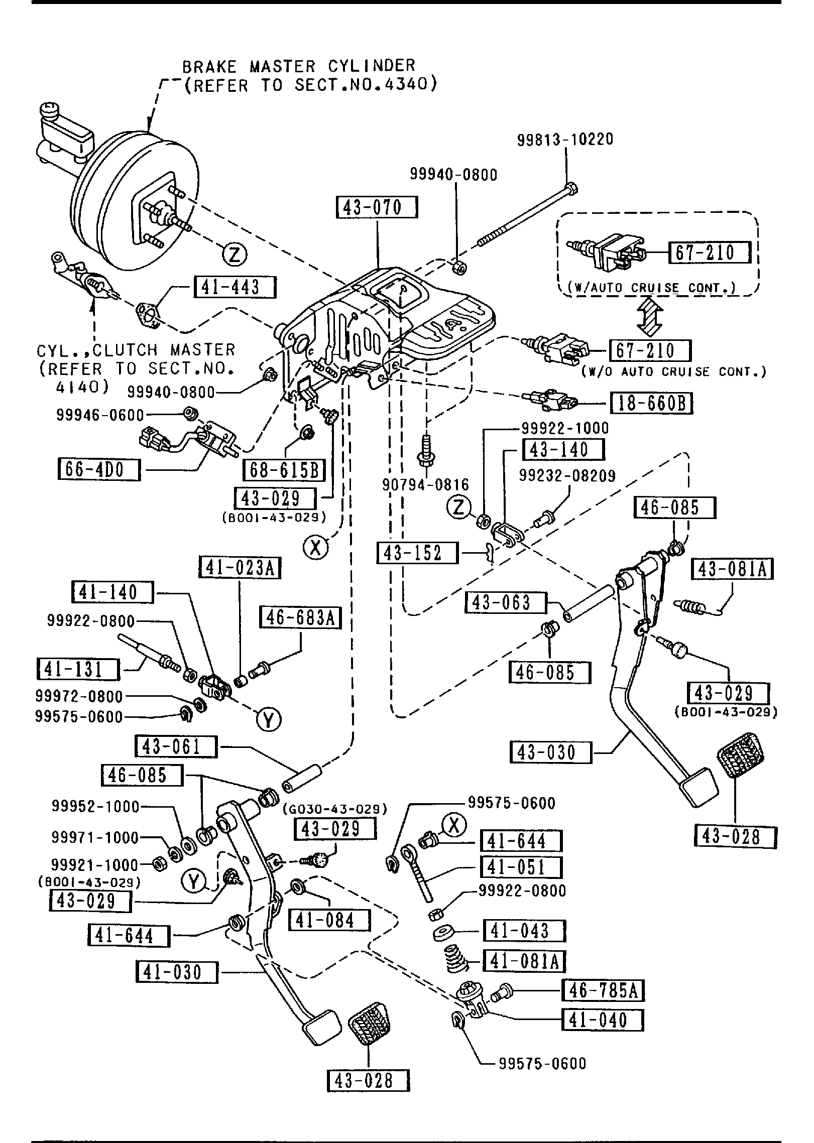 Diagram CLUTCH & BRAKE PEDALS (MANUAL TRANSMISSION) for your 2015 Mazda Mazda3   