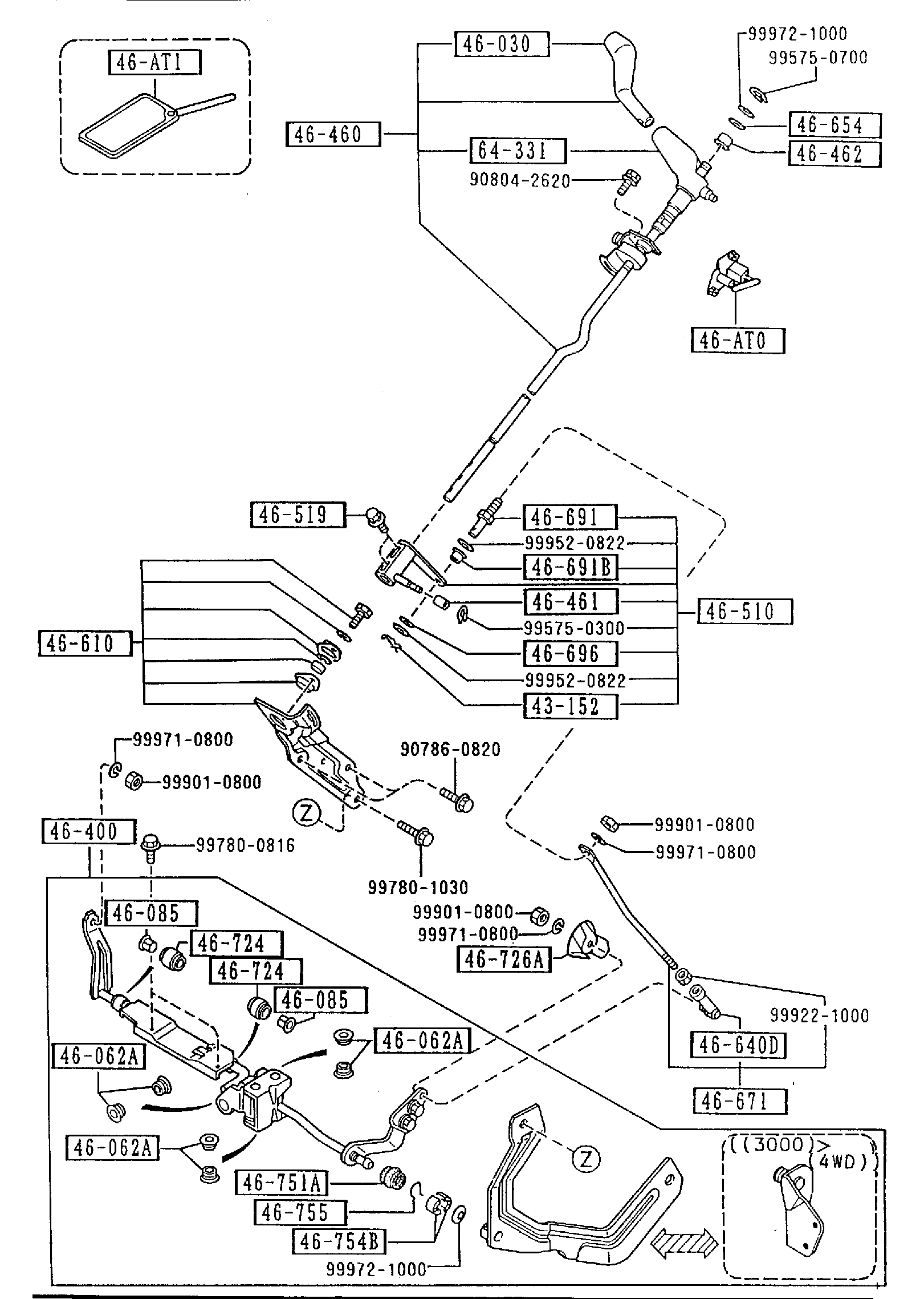 Diagram CHANGE CONTROL SYSTEM (AT) for your 2001 Mazda B2300   