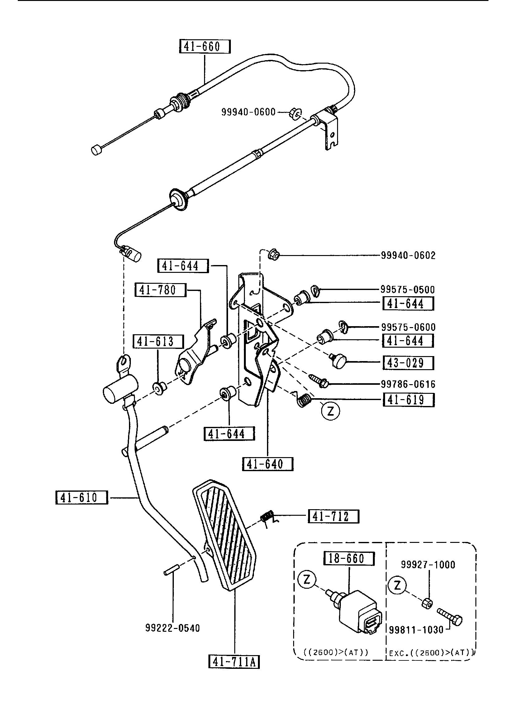 Diagram ACCELERATOR CONTROL SYSTEM for your 1992 Mazda Protege  HATCHBACK BASE 