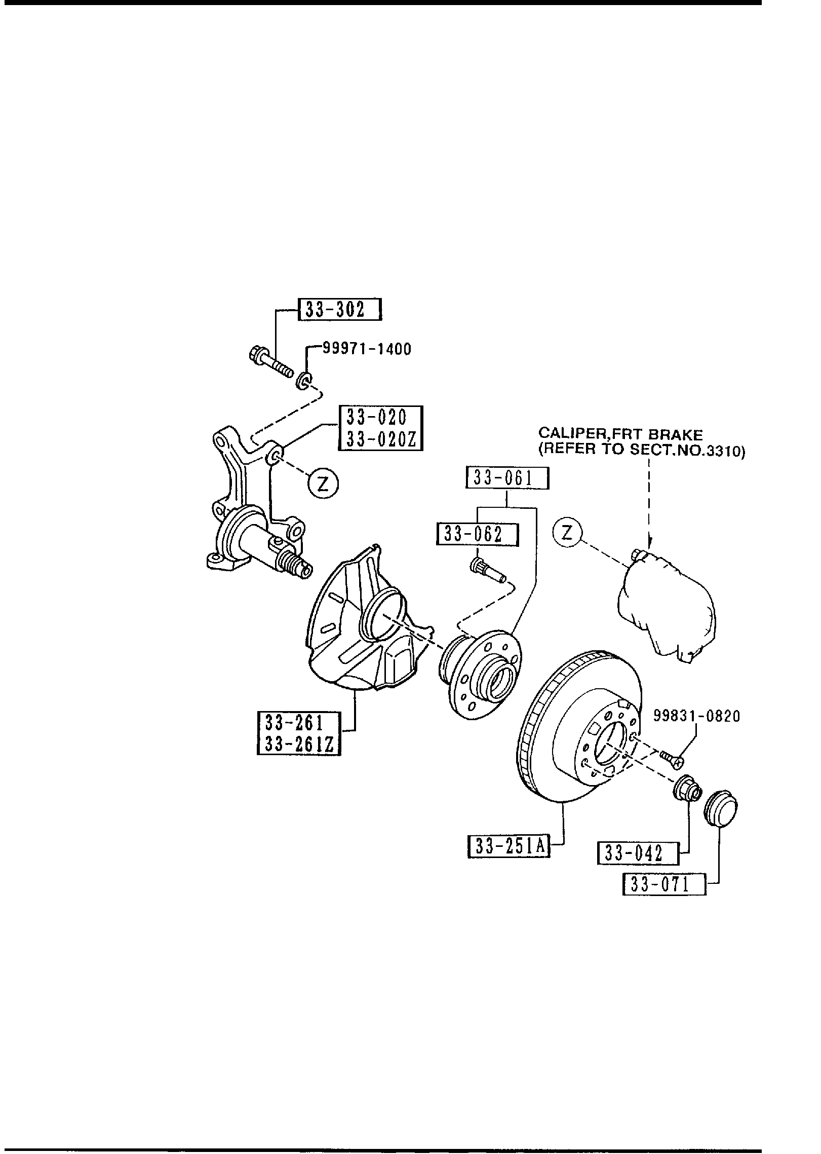 Diagram FRONT AXLE (2WD) for your 2012 Mazda Mazda3  SEDAN IGT 