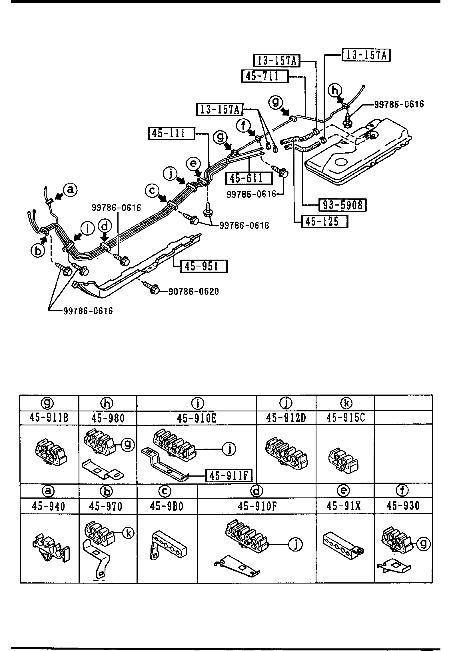 Diagram FUEL PIPINGS for your Mazda
