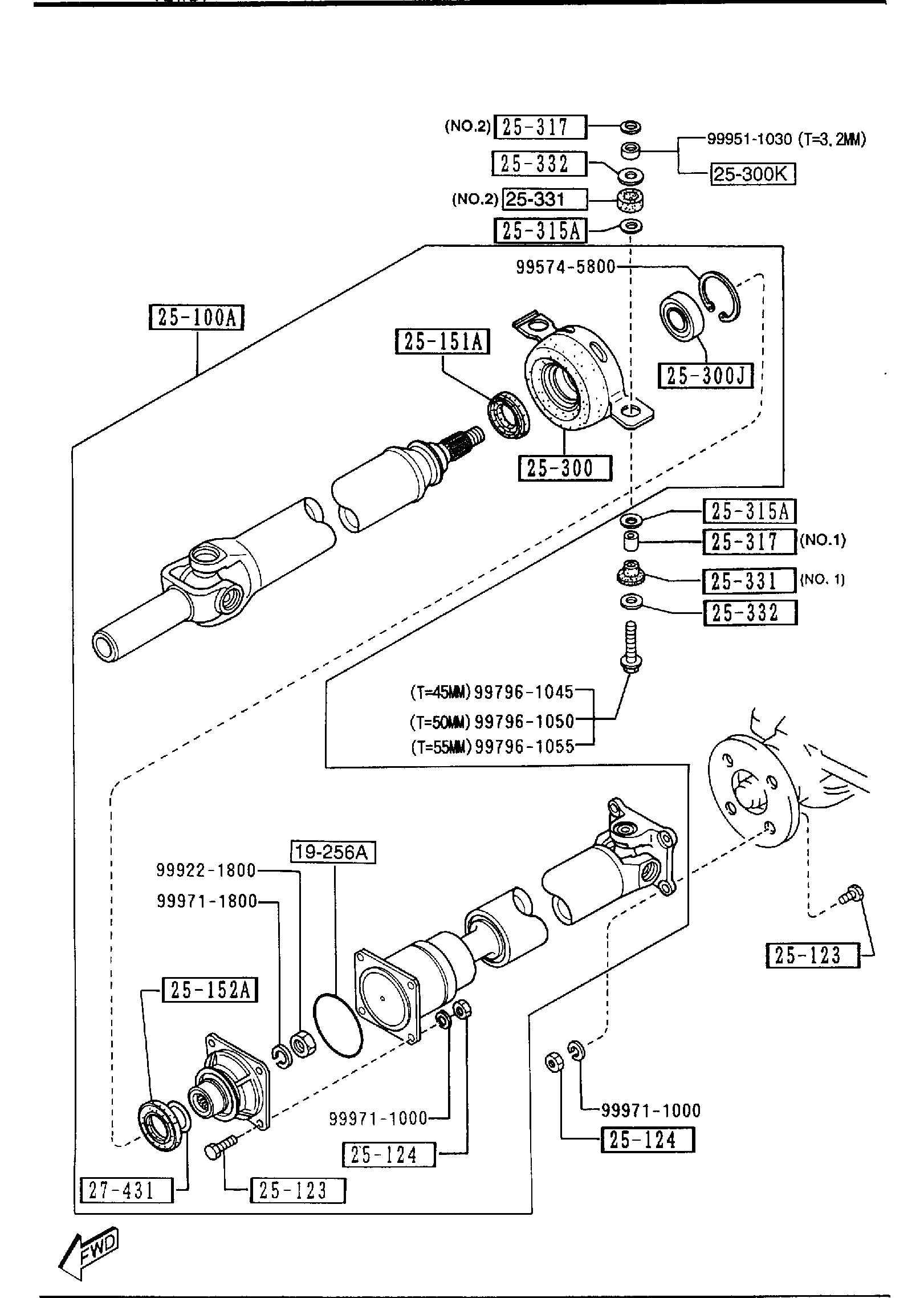 Diagram REAR PROPELLER SHAFT (2WD) for your 2012 Mazda Mazda2   