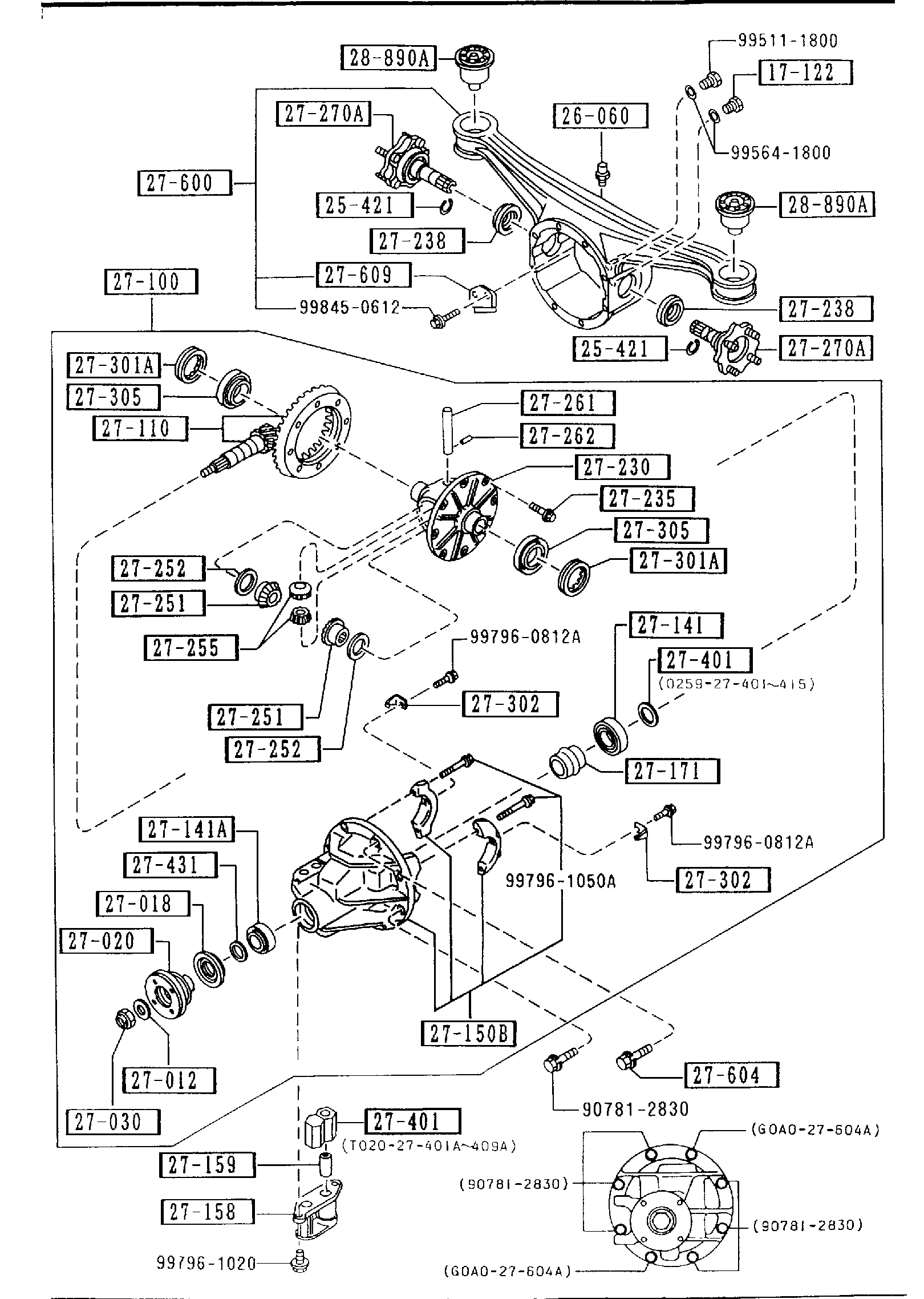 Diagram REAR DIFFERENTIALS (NORMAL DIFF.) for your 2014 Mazda Mazda3  SEDAN I (VIN Begins: JM1) 