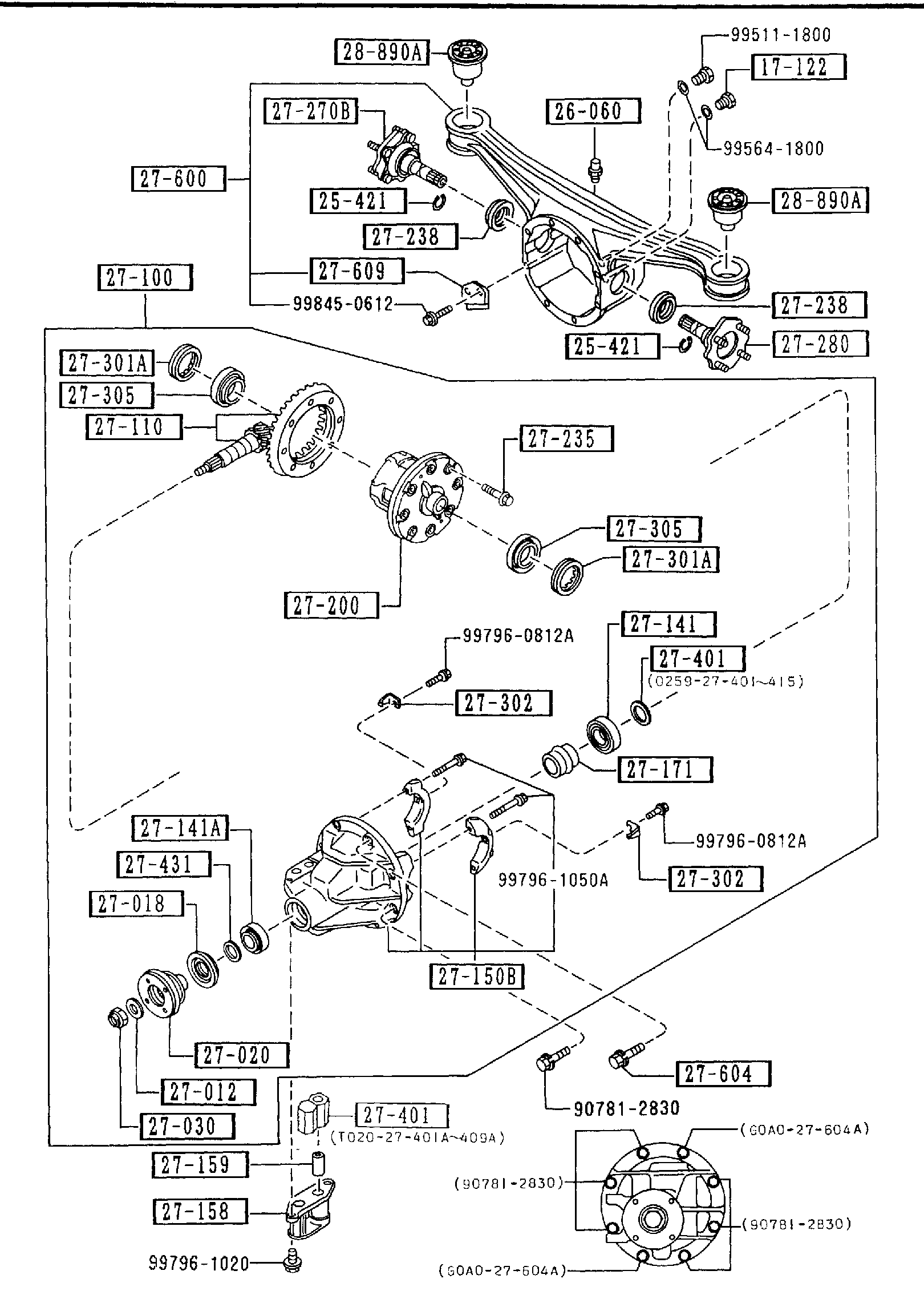 Diagram REAR DIFFERENTIALS (LIMITED SLIP DIFF.) for your 2014 Mazda Mazda3  SEDAN I (VIN Begins: JM1) 