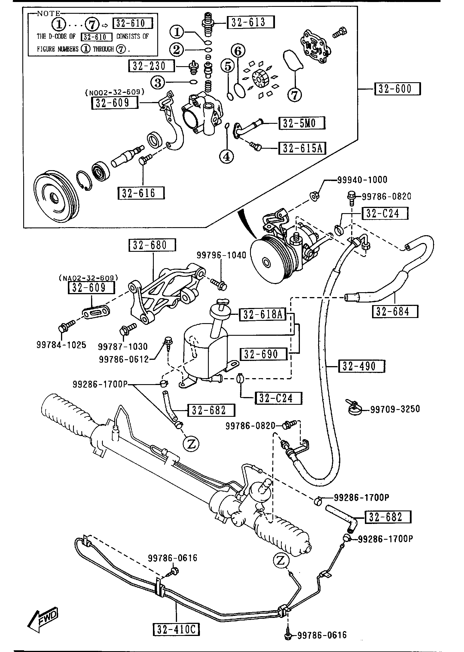 Diagram POWER STEERING SYSTEM for your Mazda