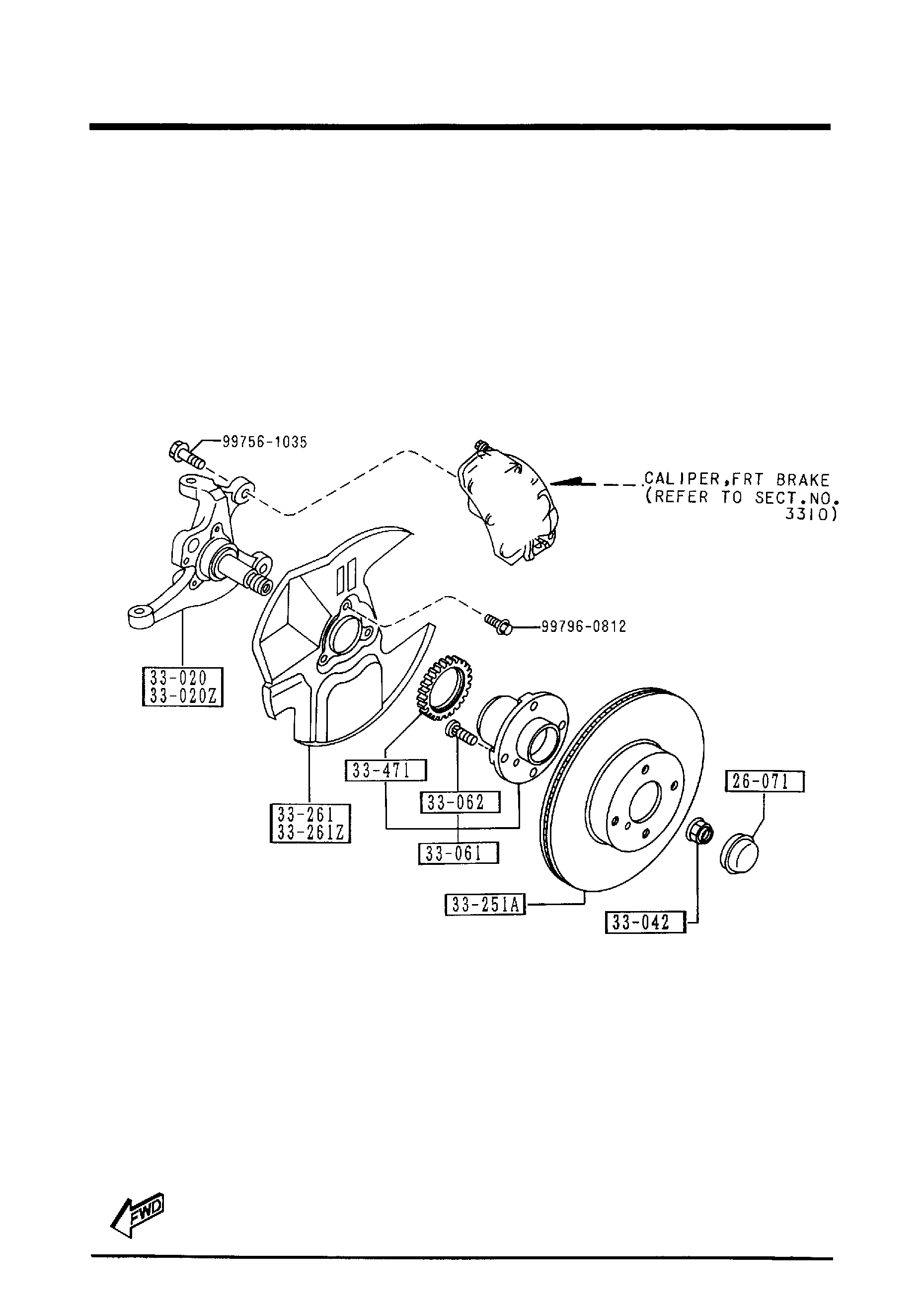 Diagram FRONT AXLE (ANTI LOCK BRAKE SYSTEM) for your 2024 Mazda Mazda3   