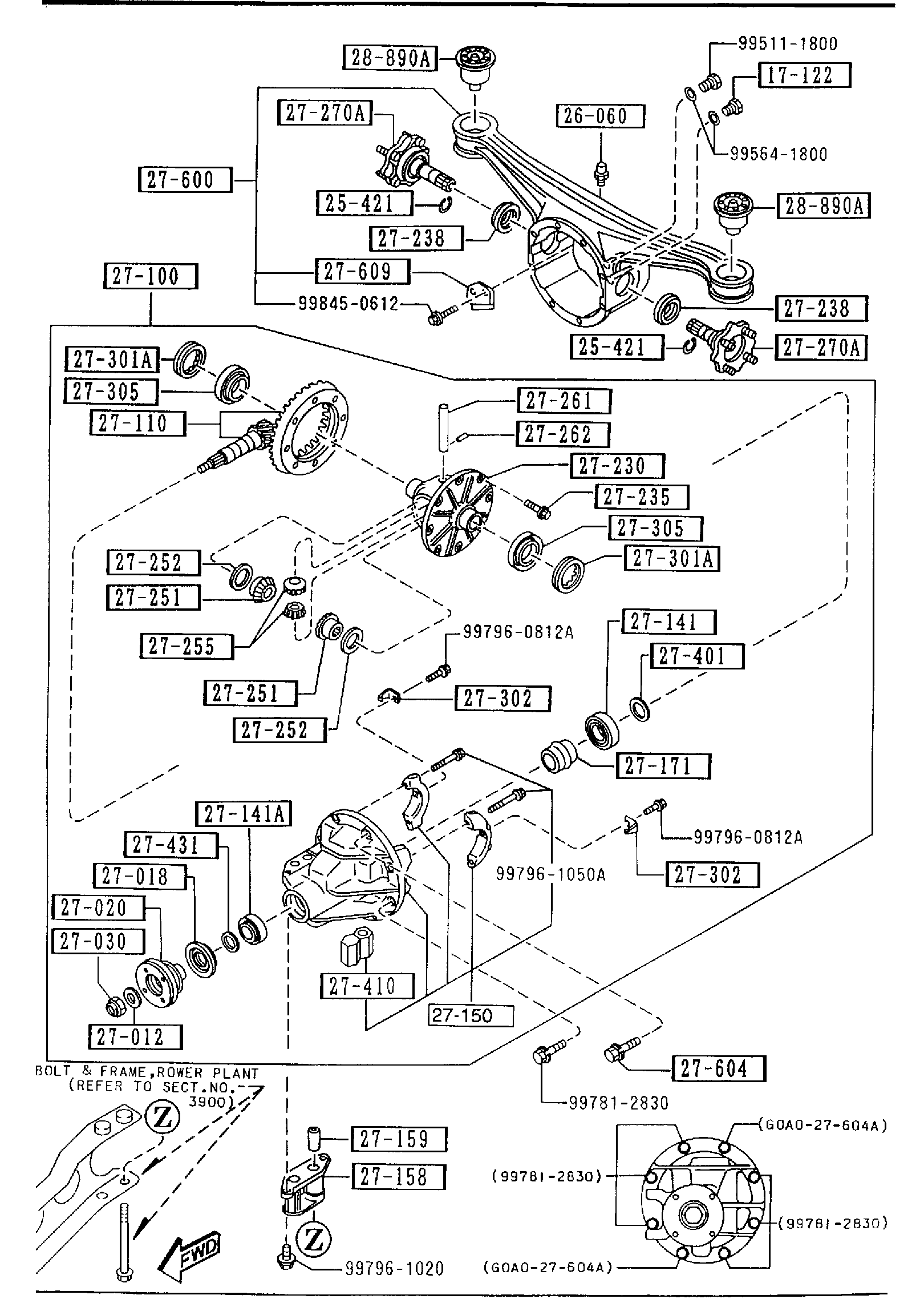 Diagram REAR DIFFERENTIALS (NORMAL DIFF.) for your 2014 Mazda Mazda3  SEDAN I (VIN Begins: JM1) 