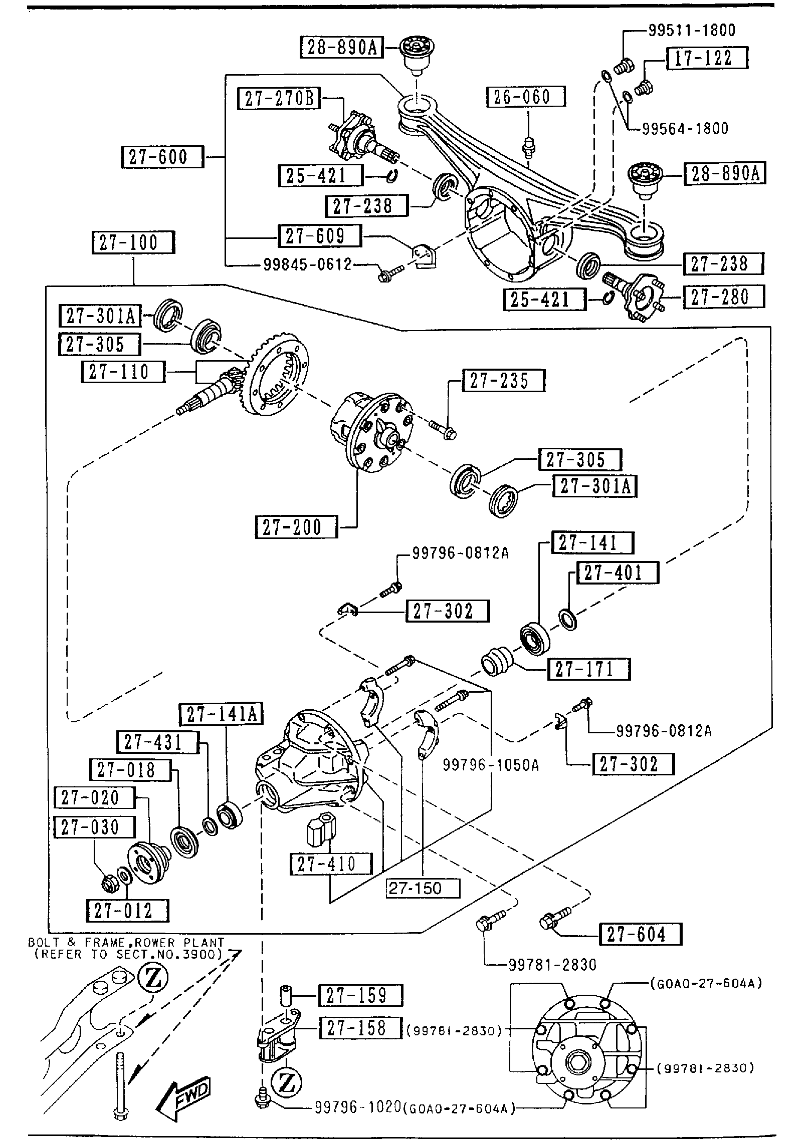 Diagram REAR DIFFERENTIALS (LIMITED SLIP DIFF.) for your 2014 Mazda Mazda3  SEDAN I (VIN Begins: JM1) 