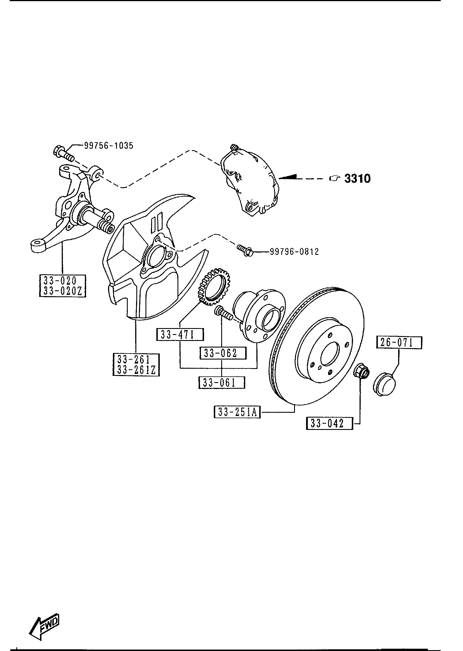 Diagram FRONT AXLE (ANTI LOCK BRAKE SYSTEM) for your 2024 Mazda Mazda3   