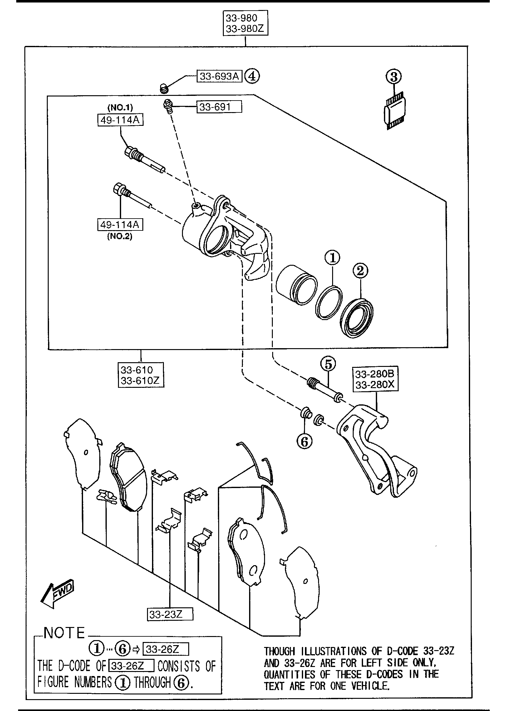 Diagram FRONT BRAKE MECHANISMS for your 2005 Mazda MX-5 Miata   