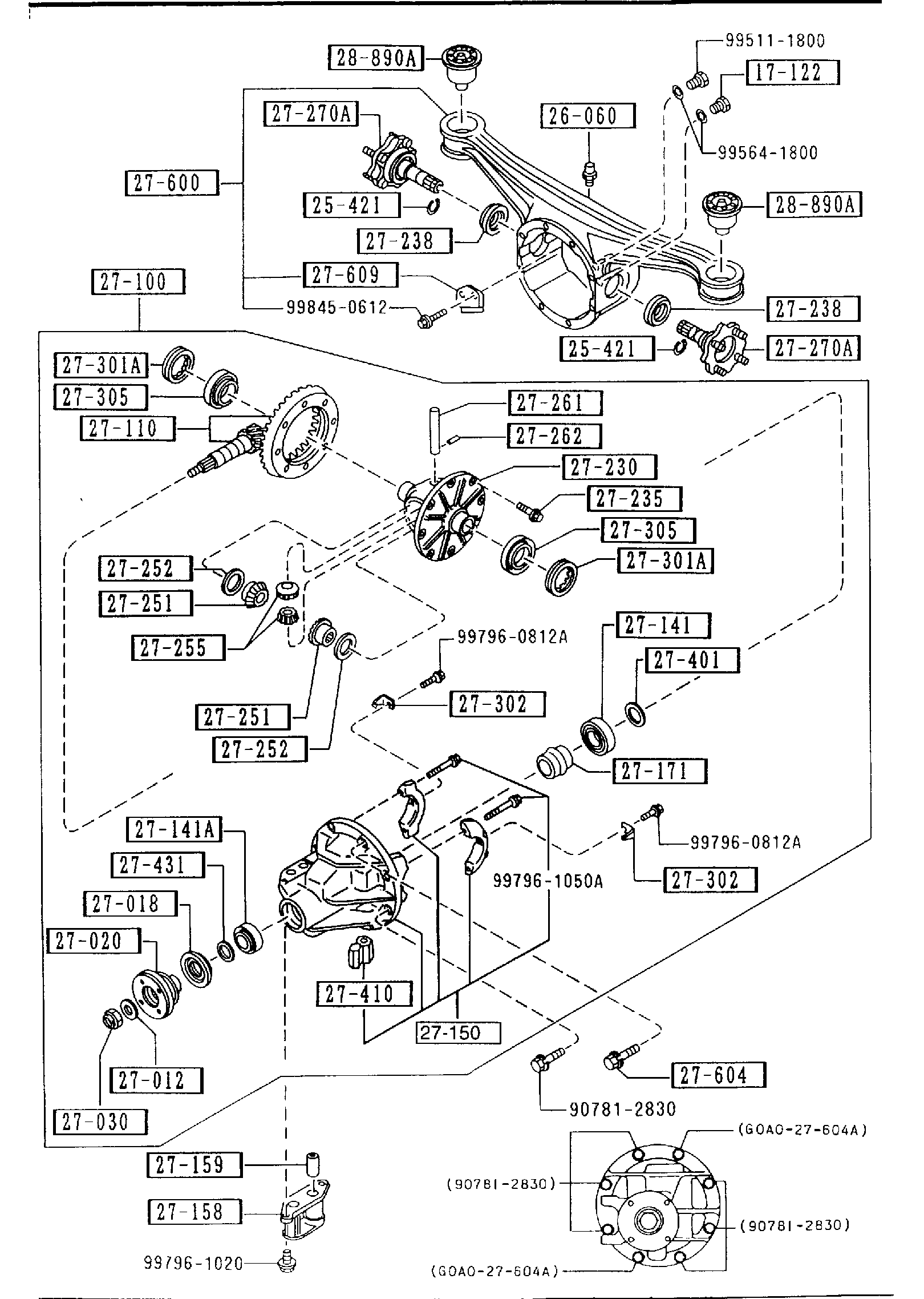 Diagram REAR DIFFERENTIALS (NORMAL DIFF.) for your 2014 Mazda Mazda3  SEDAN I (VIN Begins: JM1) 