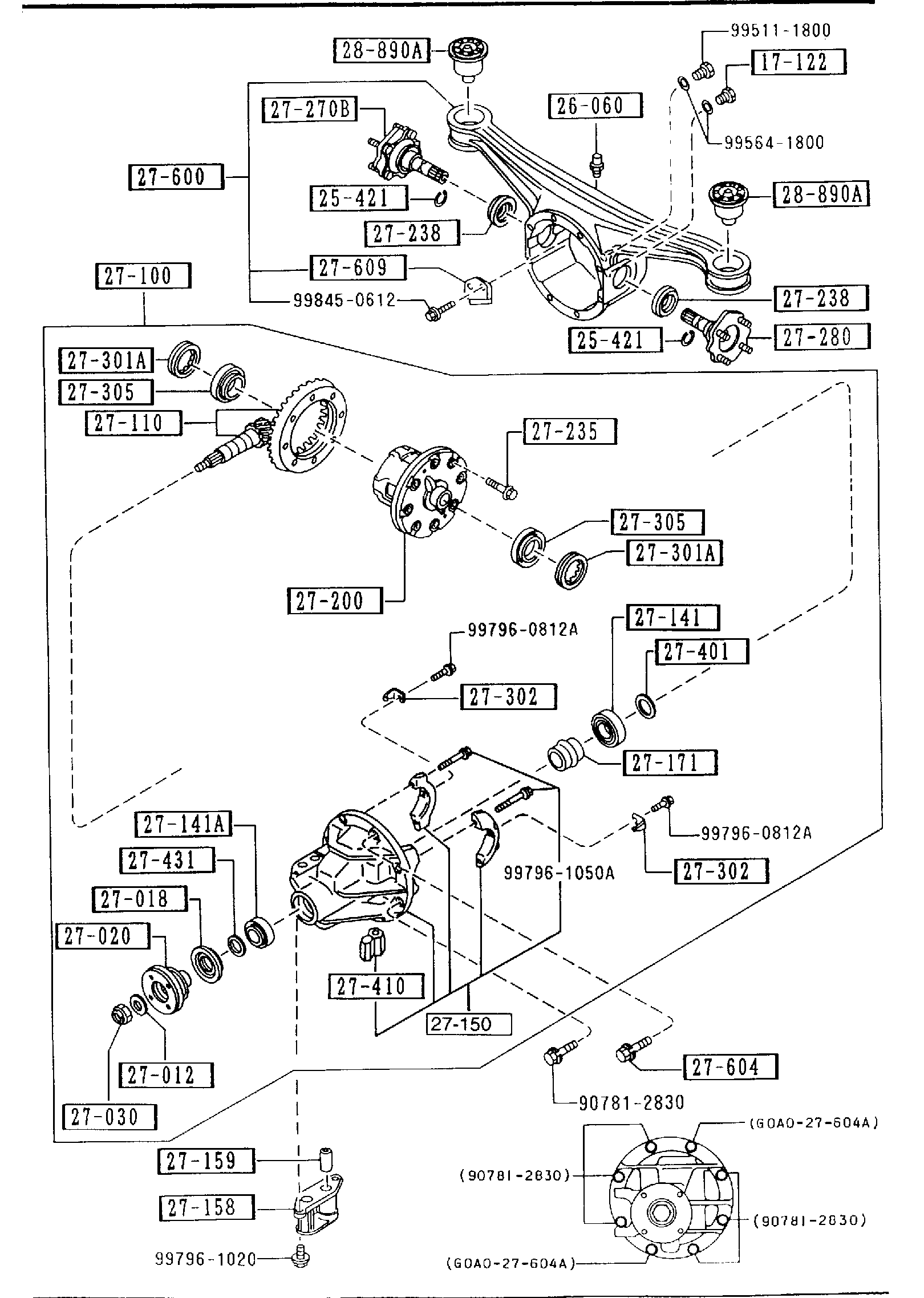 Diagram REAR DIFFERENTIALS (LIMITED SLIP DIFF.) for your 2014 Mazda Mazda3  SEDAN I (VIN Begins: JM1) 