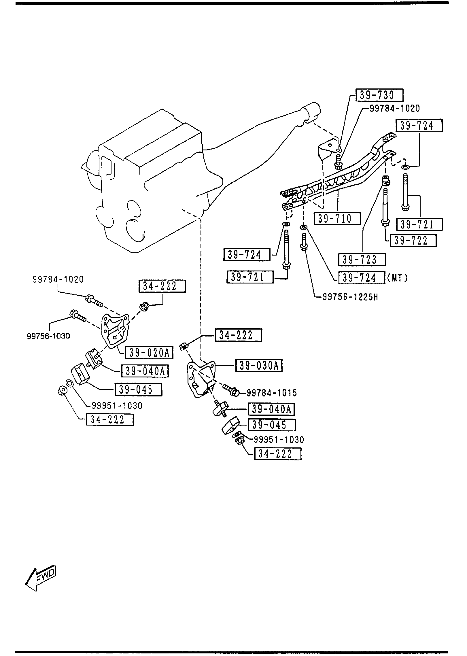Diagram ENGINE & T/MISSION MOUNTINGS for your 2013 Mazda Mazda3 2.5L MT 2WD HATCHBACK SIGNATURE 