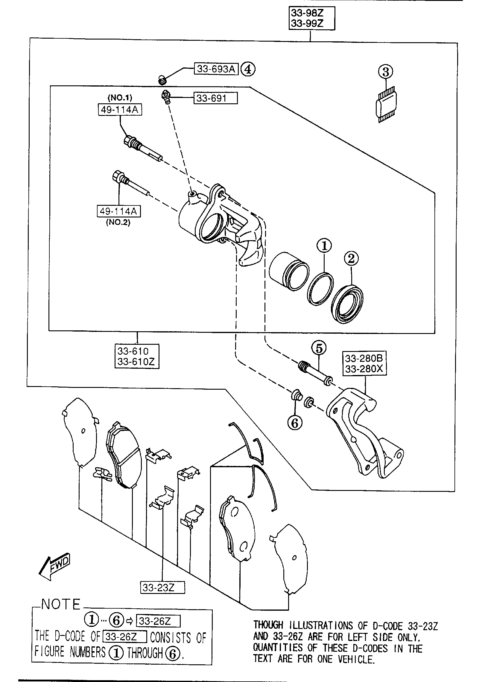 Diagram FRONT BRAKE MECHANISMS for your 2005 Mazda MX-5 Miata   