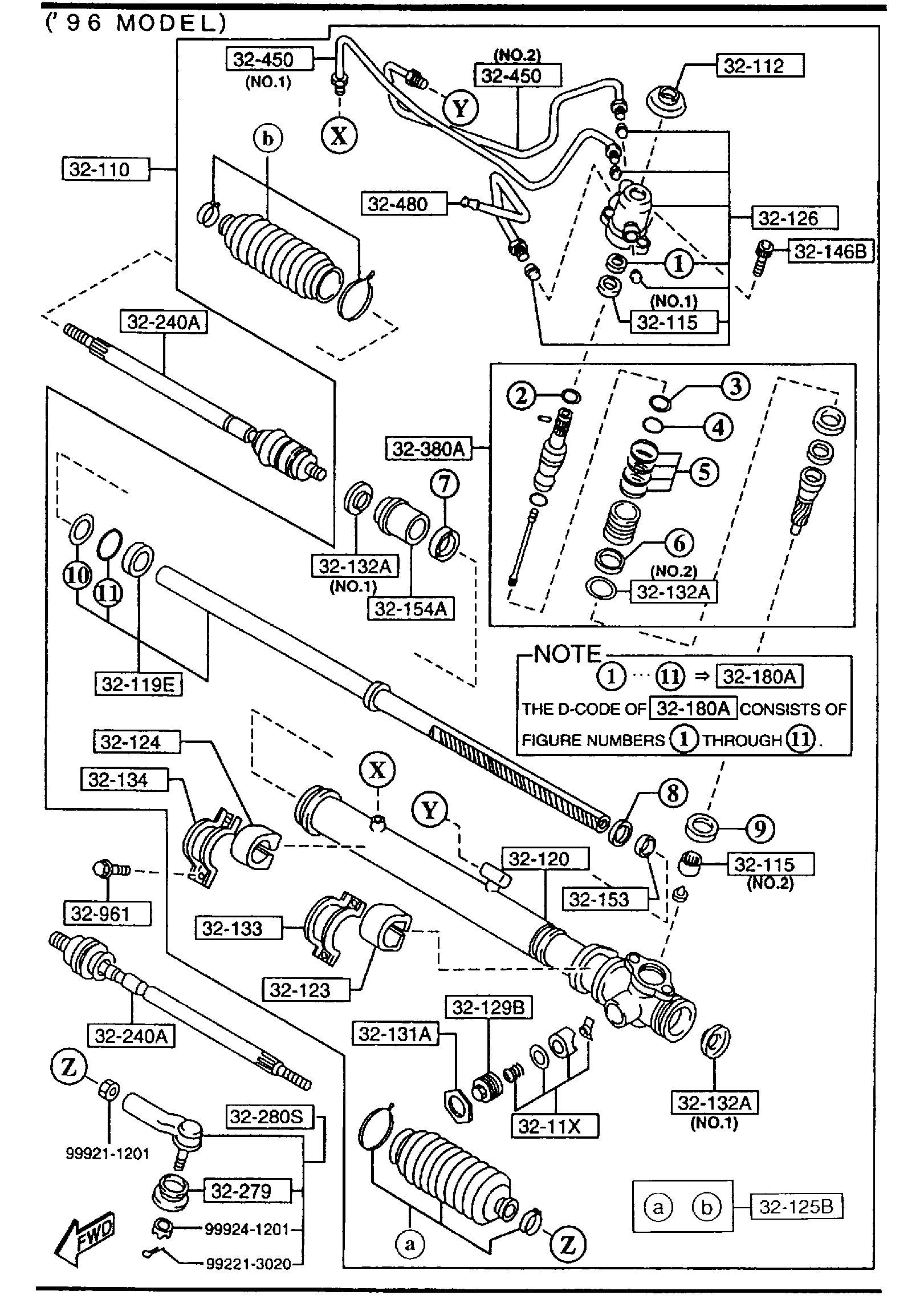 Diagram STEERING GEAR (W/POWER STEERING) for your 2015 Mazda MX-5 Miata 2.0L AT Club 