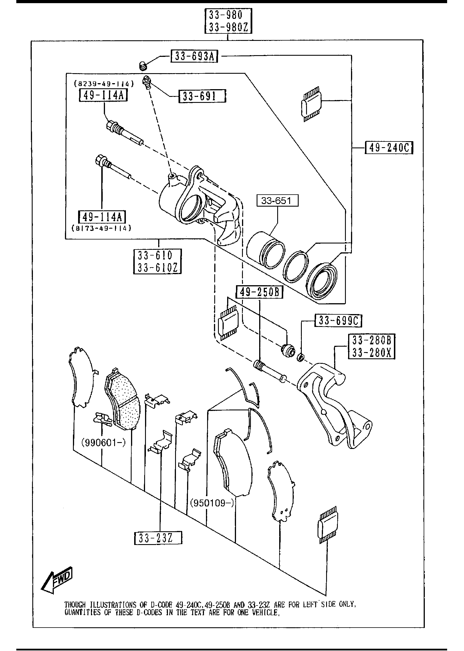 Diagram FRONT BRAKE MECHANISMS for your 2005 Mazda MX-5 Miata   