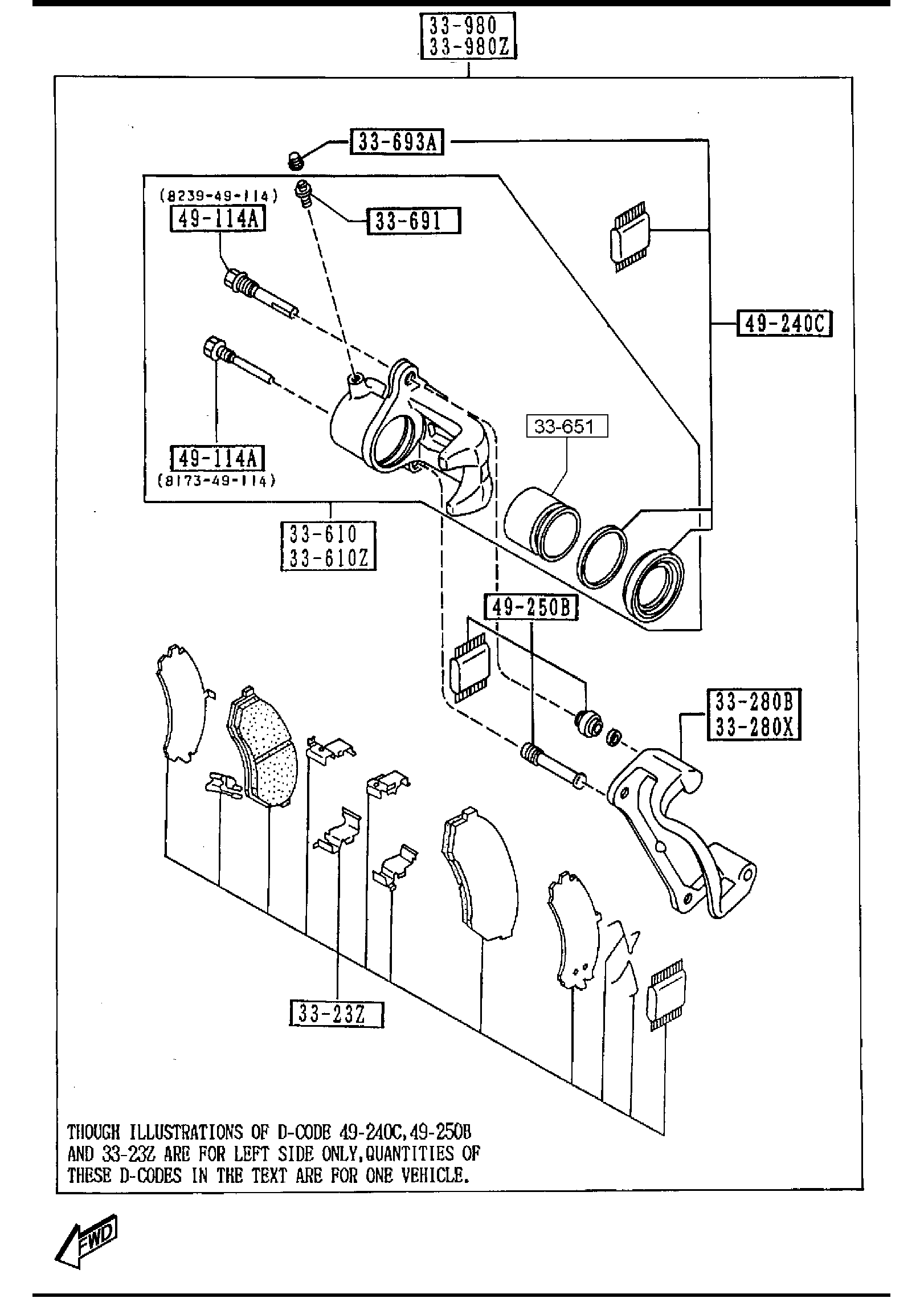 Diagram FRONT BRAKE MECHANISMS for your 2005 Mazda MX-5 Miata   