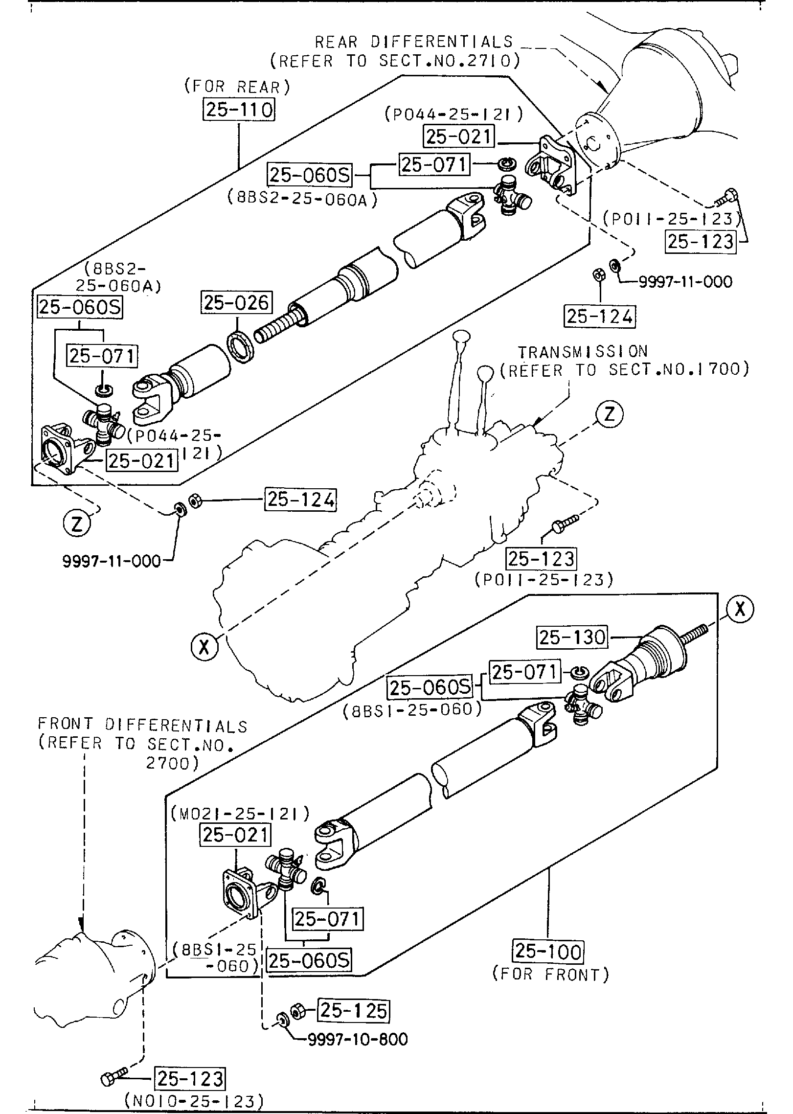 Full size assembly image of PROPELLER SHAFT (4X4)(SHORT BED) (1/1)