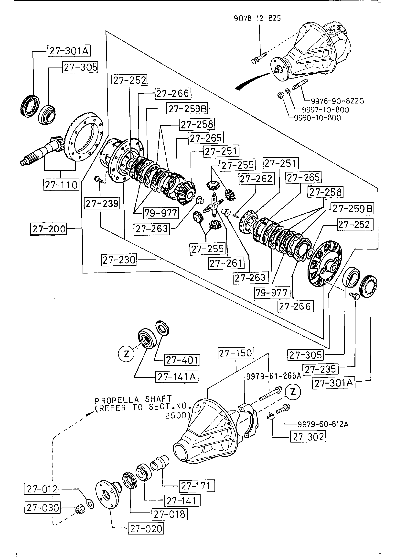 Diagram REAR DIFFERENTIALS (4X4)(2600CC)(LIMITED SLIP DIFFERENTIAL)('87 & '88 MODELS) for your Mazda
