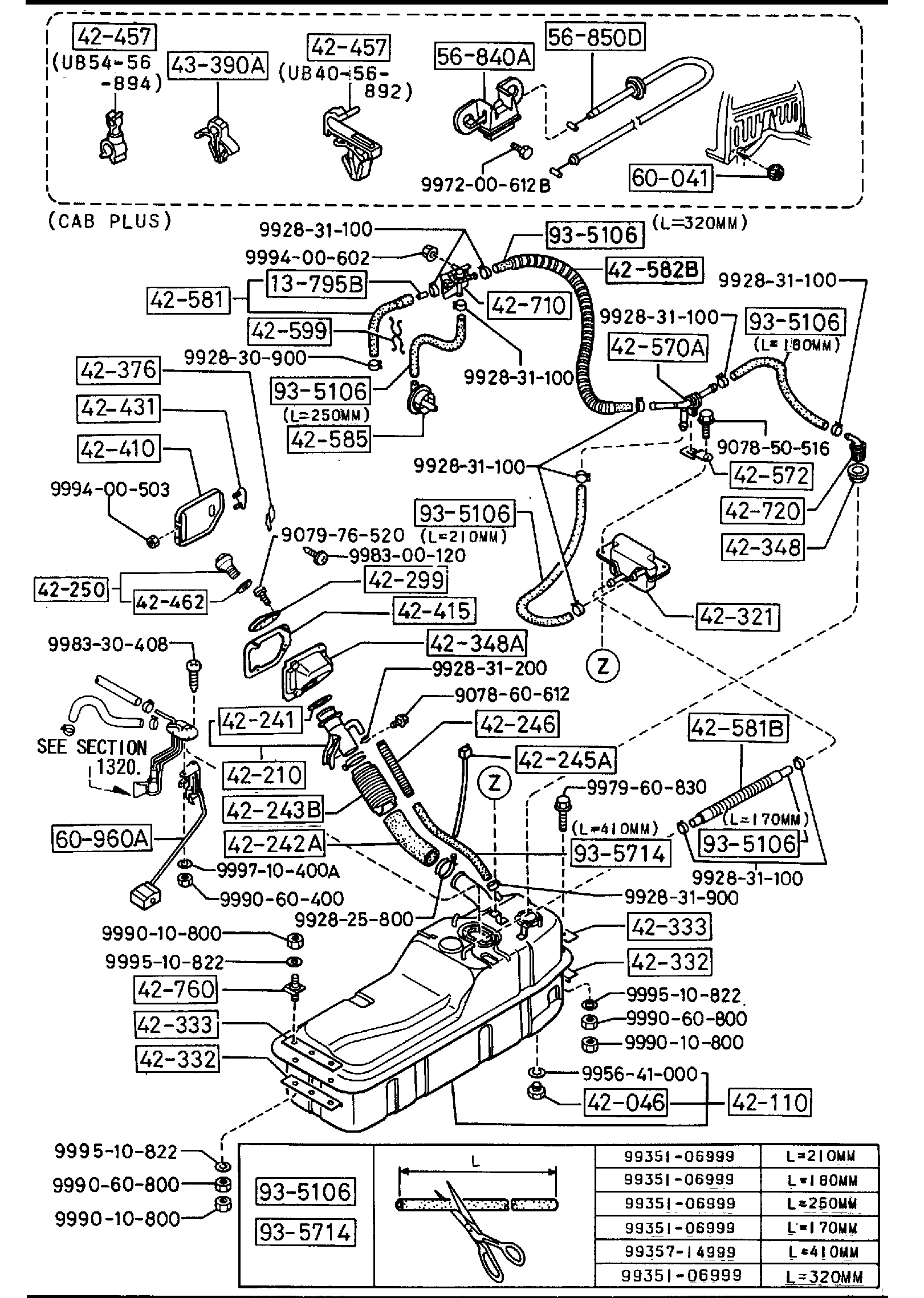 Diagram FUEL TANK (2600CC)('87 & '88 MODELS)(4X4) for your 1992 Mazda Protege 1.8L AT SEDAN DX 