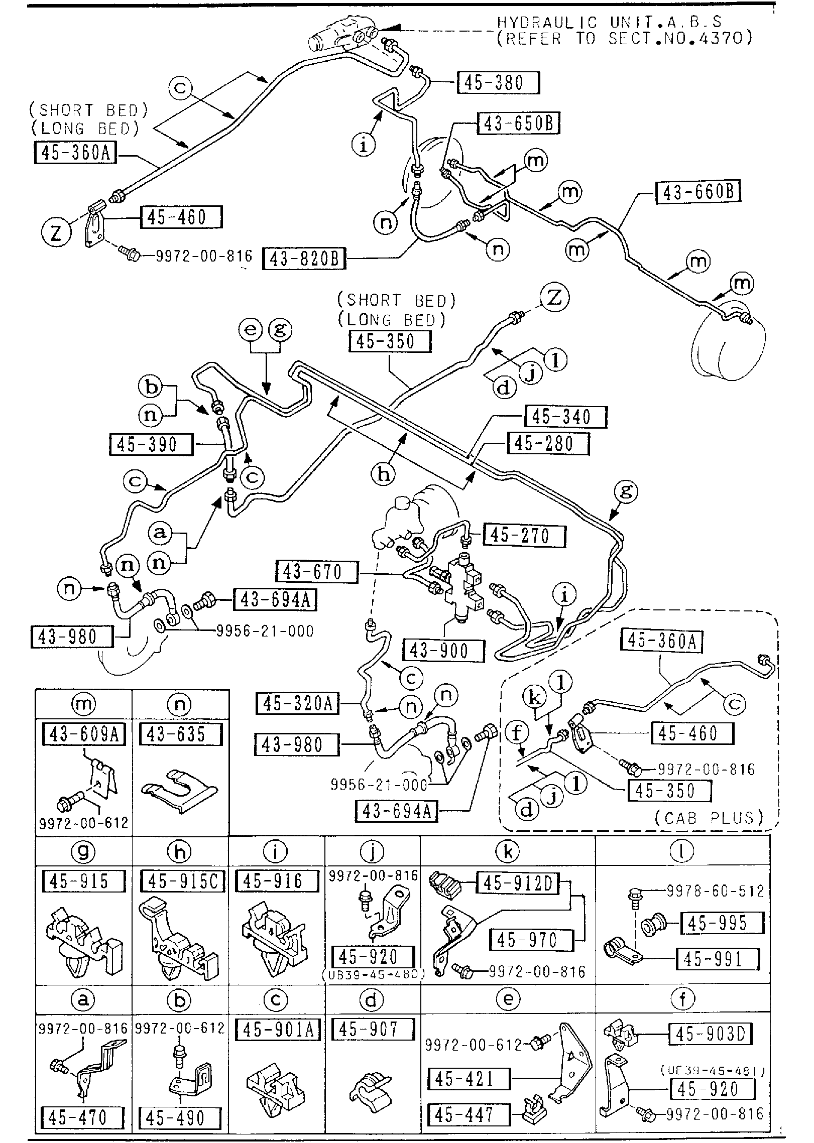 Full size assembly image of BRAKE PIPINGS (4X4) (1/1)