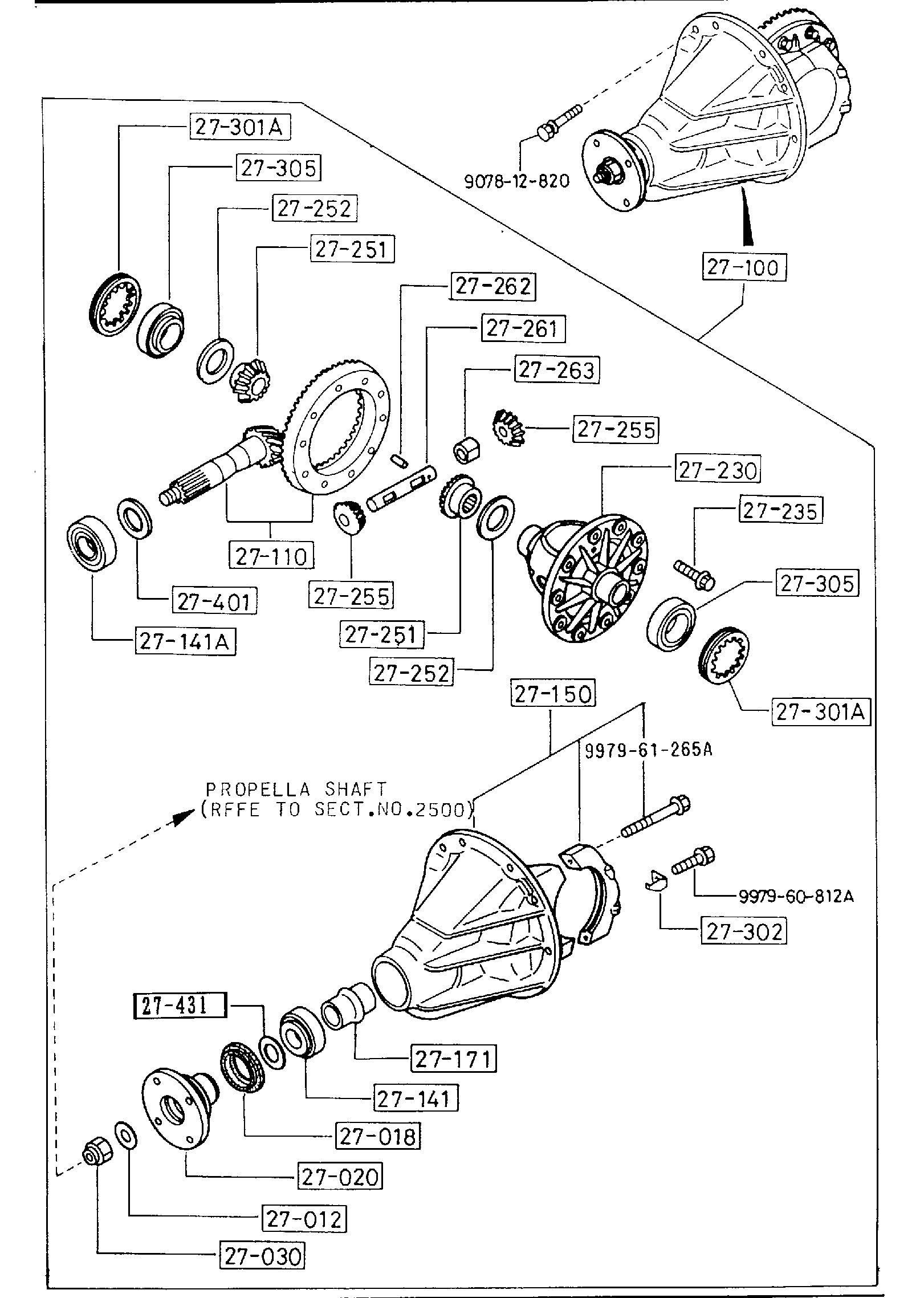 Diagram REAR DIFFERENTIALS (4X4)(2600CC)(NORMAL DIFFERENTIAL) for your 2005 Mazda Mazda6   