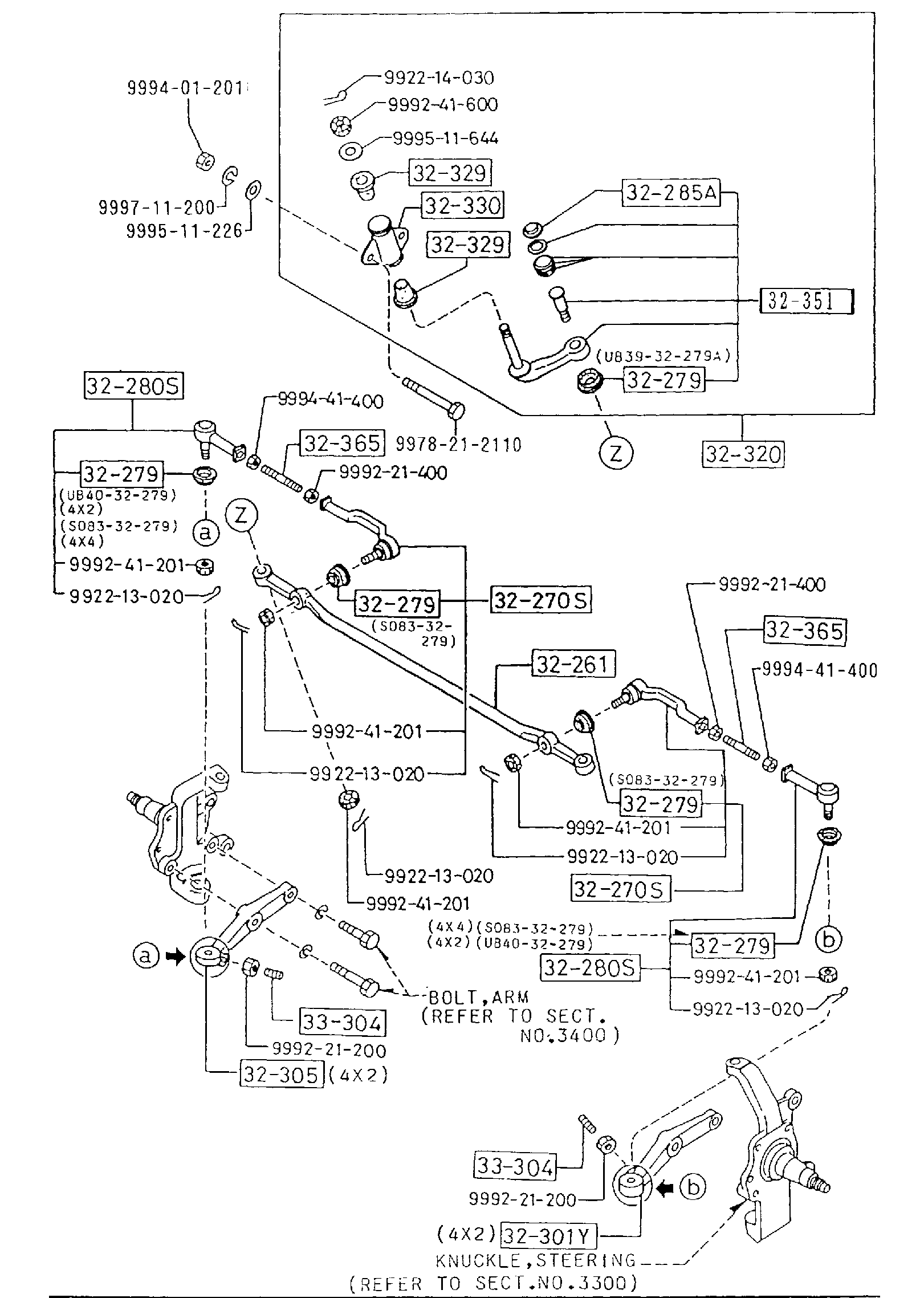 Diagram STEERING LINKAGE SYSTEM for your 1997 Mazda MX-5 Miata  STO 