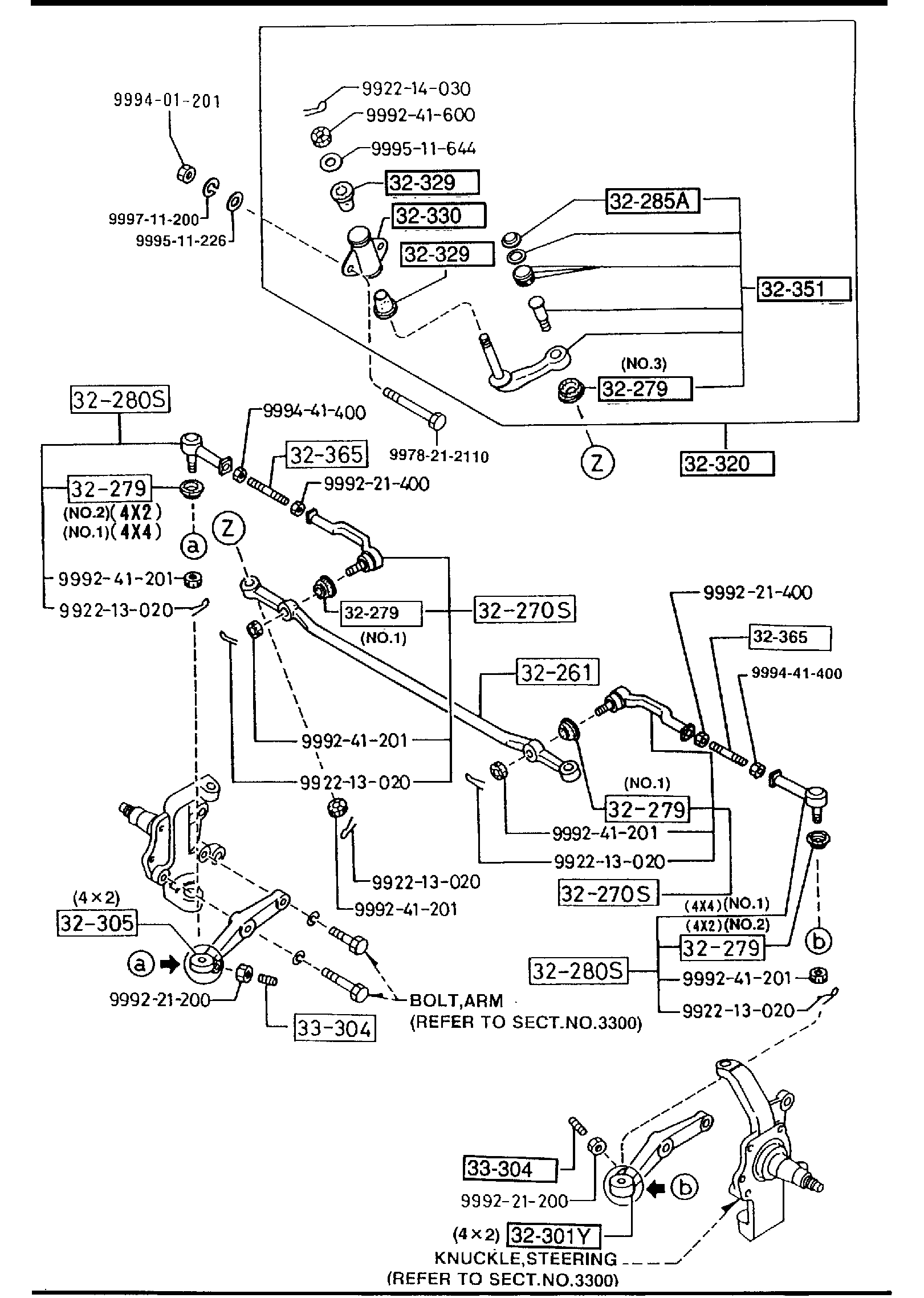 Diagram STEERING LINKAGE SYSTEM for your 1997 Mazda MX-5 Miata  STO 