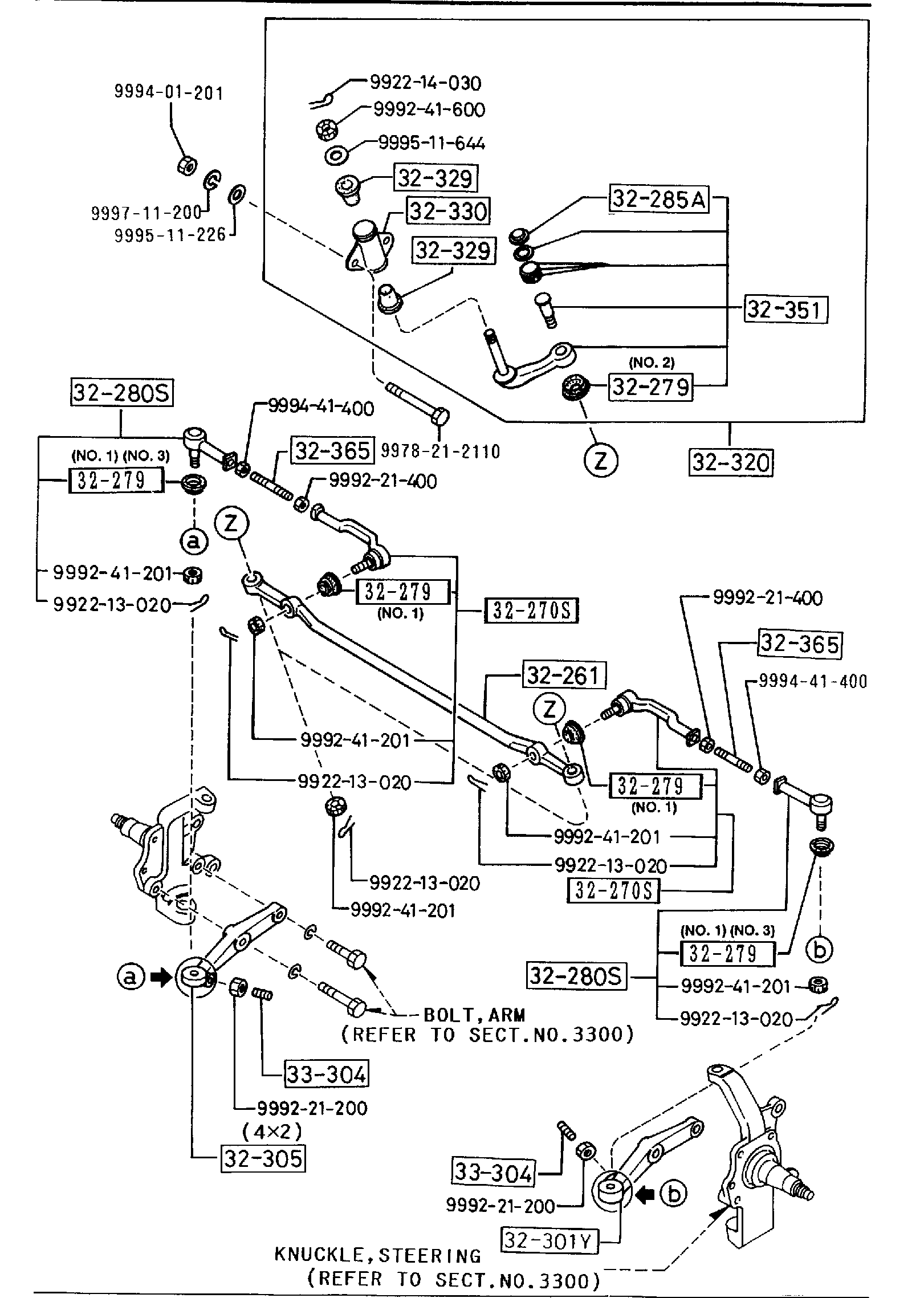 Diagram STEERING LINKAGE SYSTEM for your 1997 Mazda MX-5 Miata  STO 